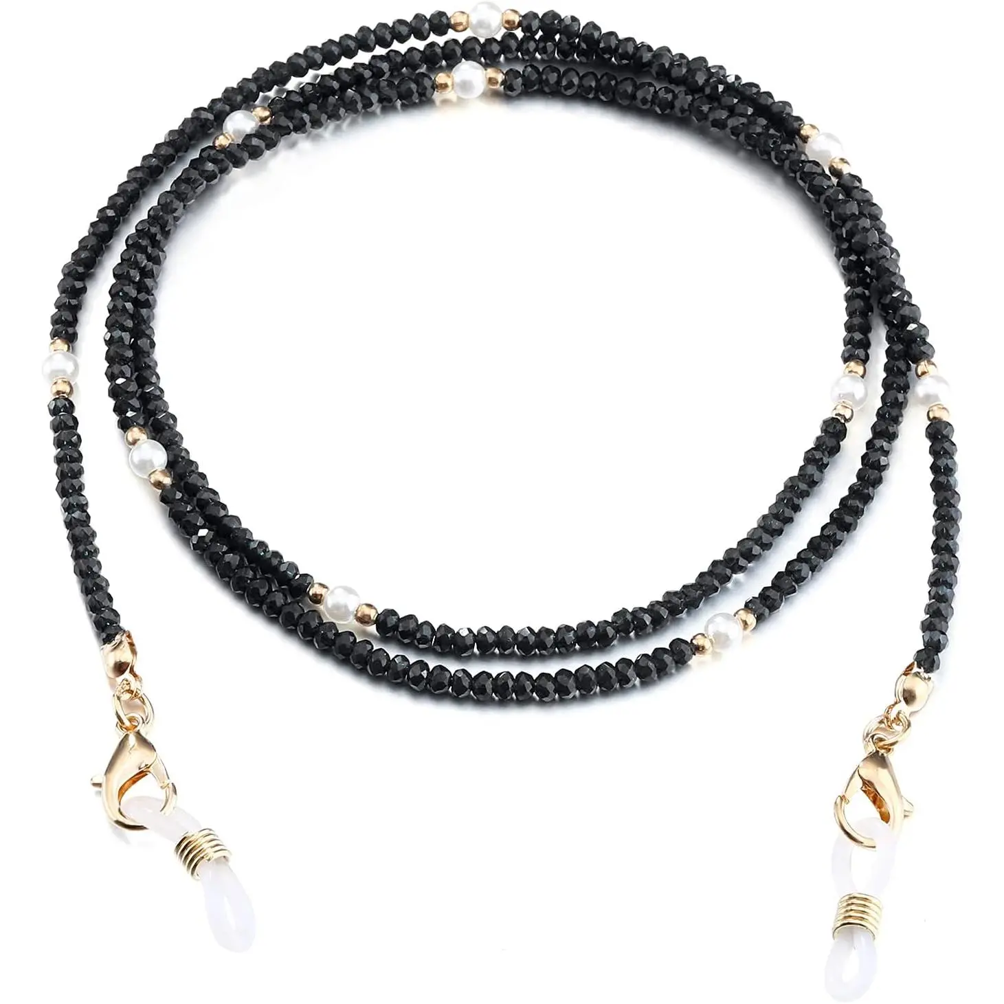 Mask Lanyard Eyeglasses Chain Healing Crystal Beaded Sunglasses Chains with Pearl for Women