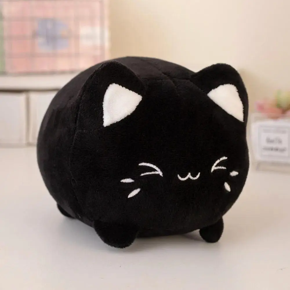 Stuffed Animals Black Cat Stuffed Cute Plushie Pink Peachy Kitten Plush Toys 20cm Cartoon Cat Soft Dolls For Girl Friends
