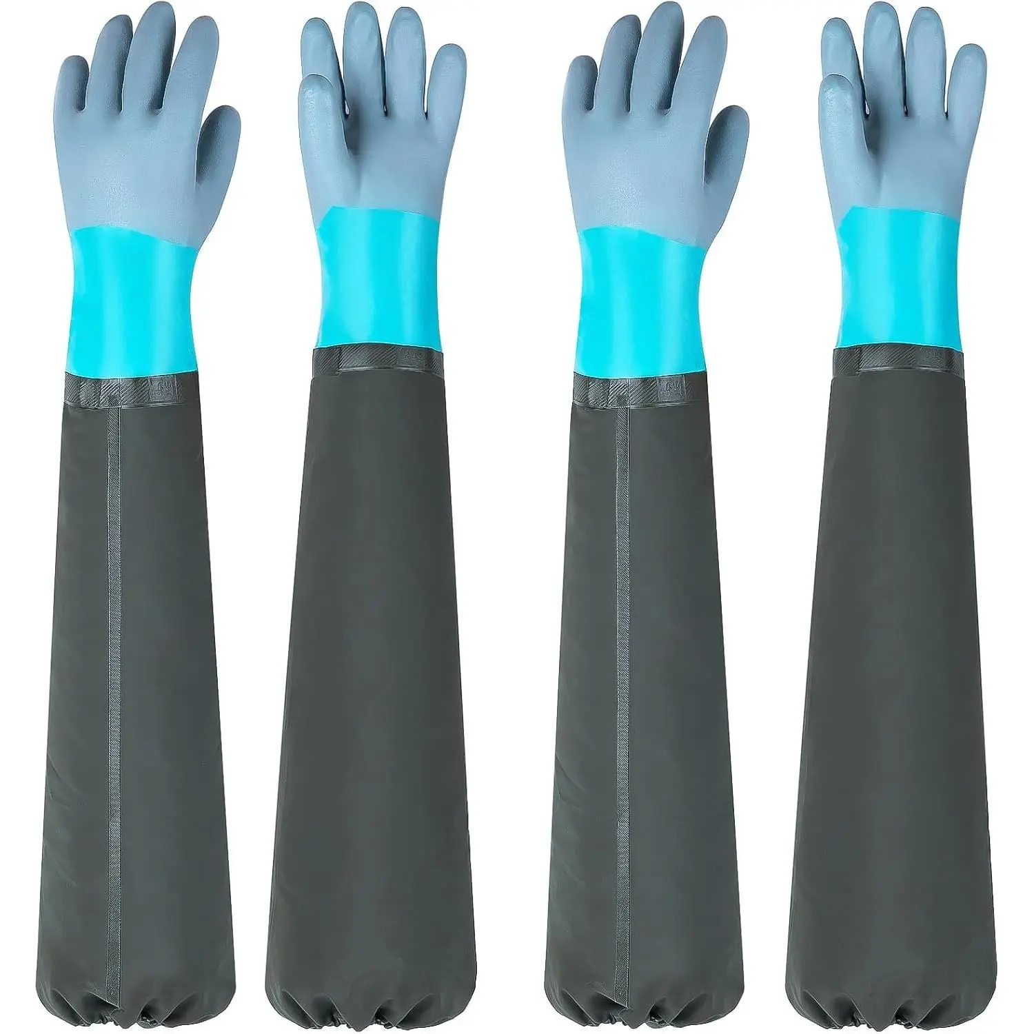 Full Arm Pond Gloves with Fleece lining Extra Long Waterproof Gloves for Pond Cleaning Care/Machinery Industry 30-inch