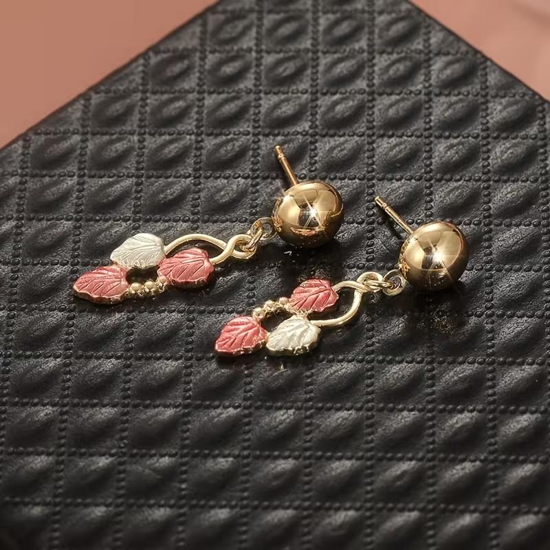 Boho Clover Earrings, Vintage Grape Leaf Design, Women's Fashion Silver Color Jewelry, All-Season Daily Wear, Casual Accessories