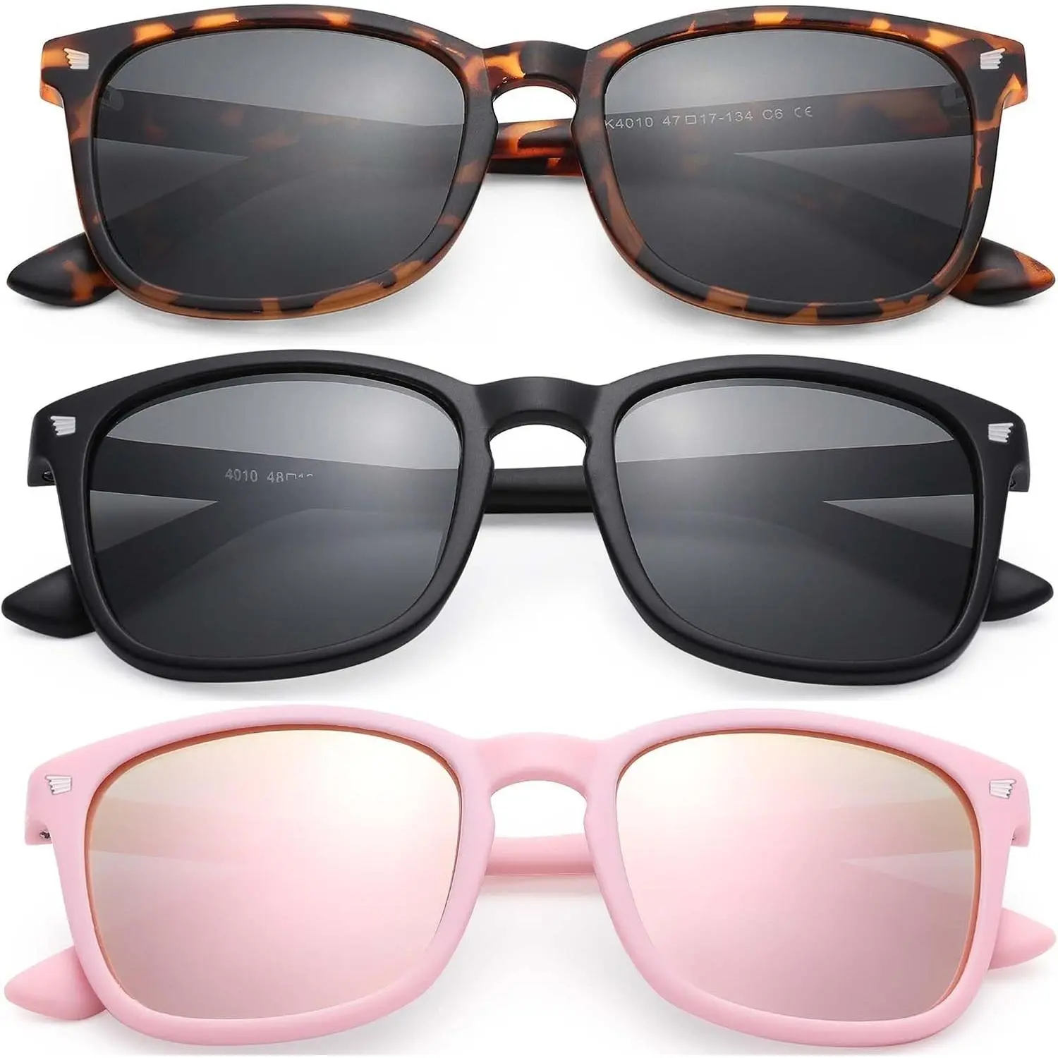 Polarized Kids Sunglasses with UV400 Protection for Toddler Girls Boys Age 3-12, Square Design Youth Teen, Flexible TP90 Silicone Frame, TAC Polarized 48mm Lens, Beach Summer EssentialsGift