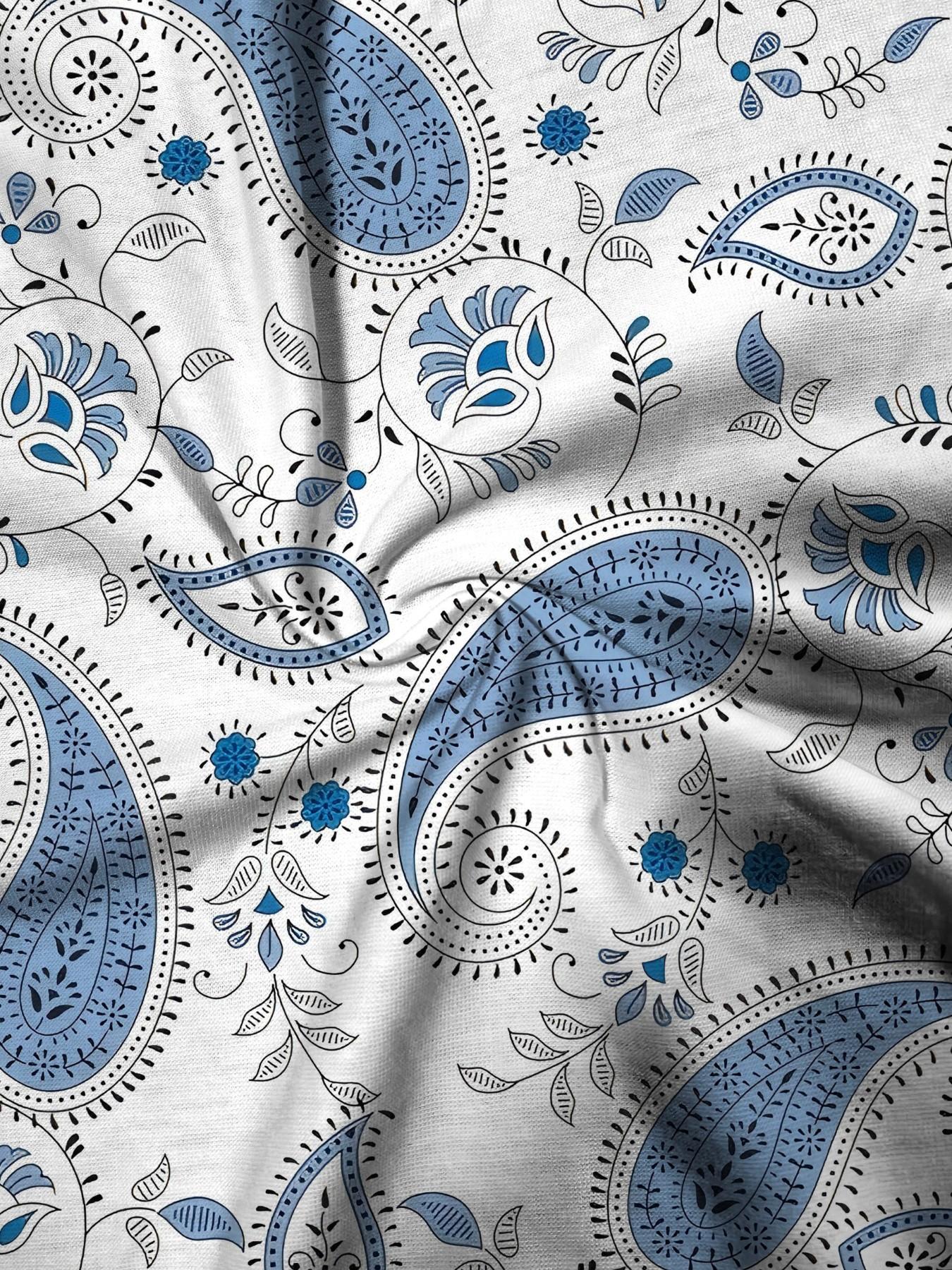 Classic Paisley Pattern Casual Shirt, Men's Loose Fit Turn-Down Collar Short Sleeve Top, All over Print, Comfortable Daily Wear