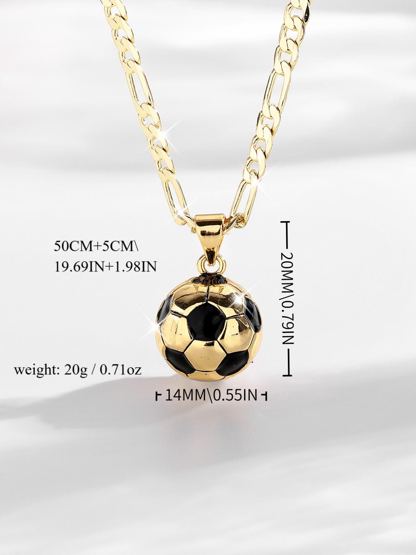 Fashion Hip-Hop World Cup Football Pendant Necklace, Casual Asymmetrical Design, Daily Wear Party Gift for Fans