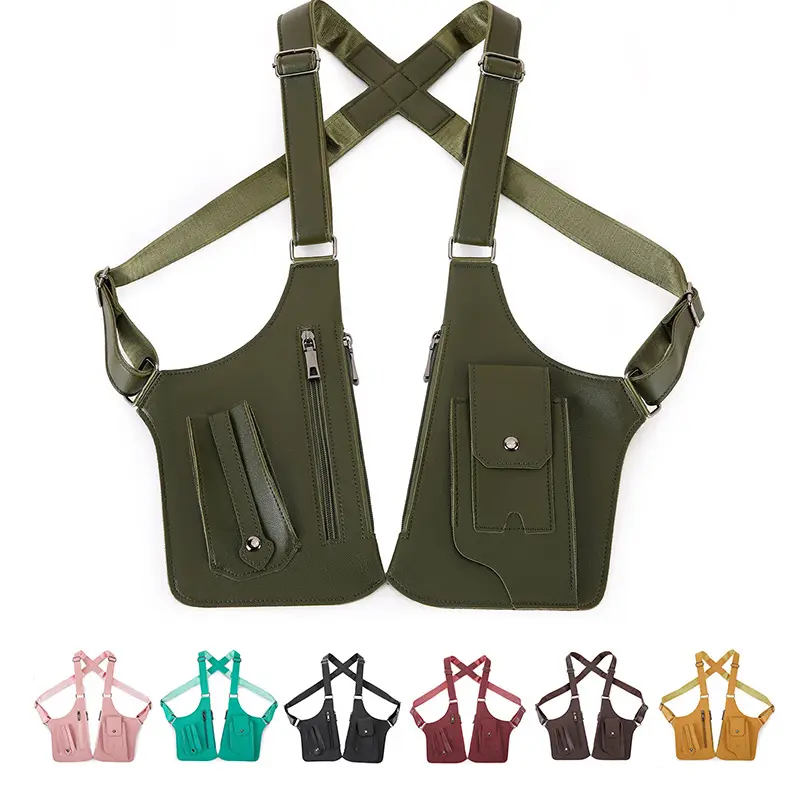 Vintage Leather Shoulder Holster Anti Theft Underarm Bag Adjustable Strap Travel Cycling Hiking Running Gift For Men Dad Husband Comfortable Wear Everyday Essential