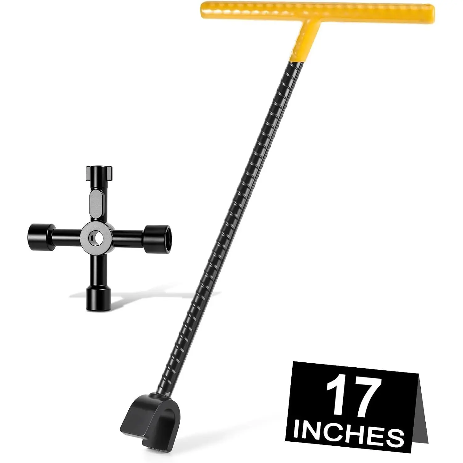17-inch Premium Water Meter Key with 4-Way Utility Key, 3/4-inch Opening