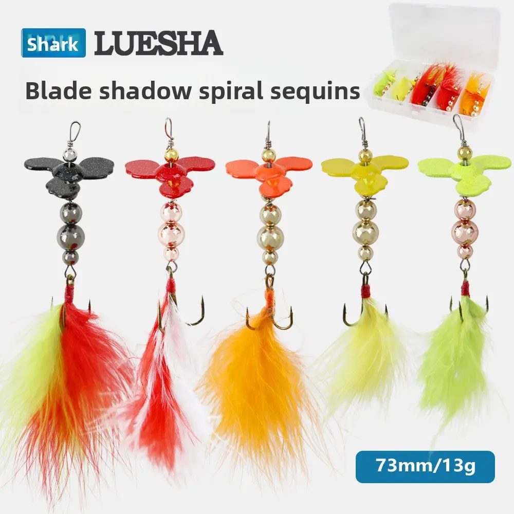 5 Pack Rotating Spinnerbait Set Spinner Lures Metal Fishing Lures Imitation Lures for Bass