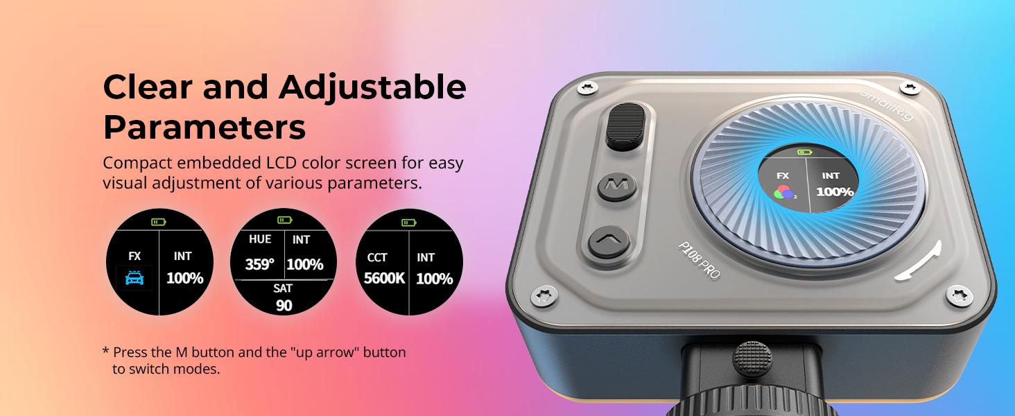 SmallRig Vibe P108 Pro RGB Video Light, Portable Led Camera Light for Photography, Cold Shoe Light, CRI95+, 2500-6500K, 12 Effects, Fill Light Accessories for Content Creator, Streaming 4661 Lighting Smartphone