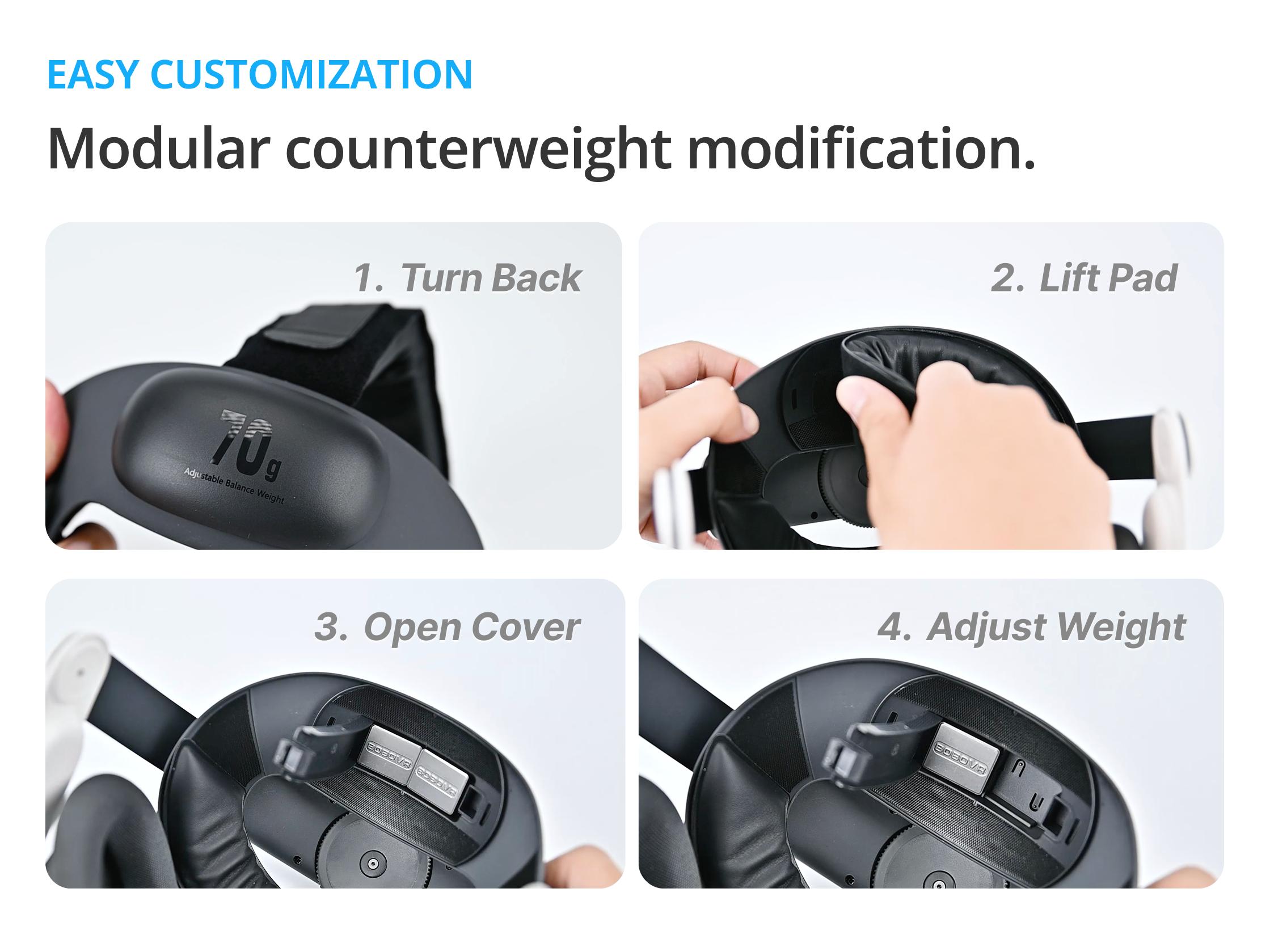 BOBOVR E3 Head Strap for Meta Quest 3/3S, Non-Battery Ultimate Comfort Design with Adjustable Rear Balance System