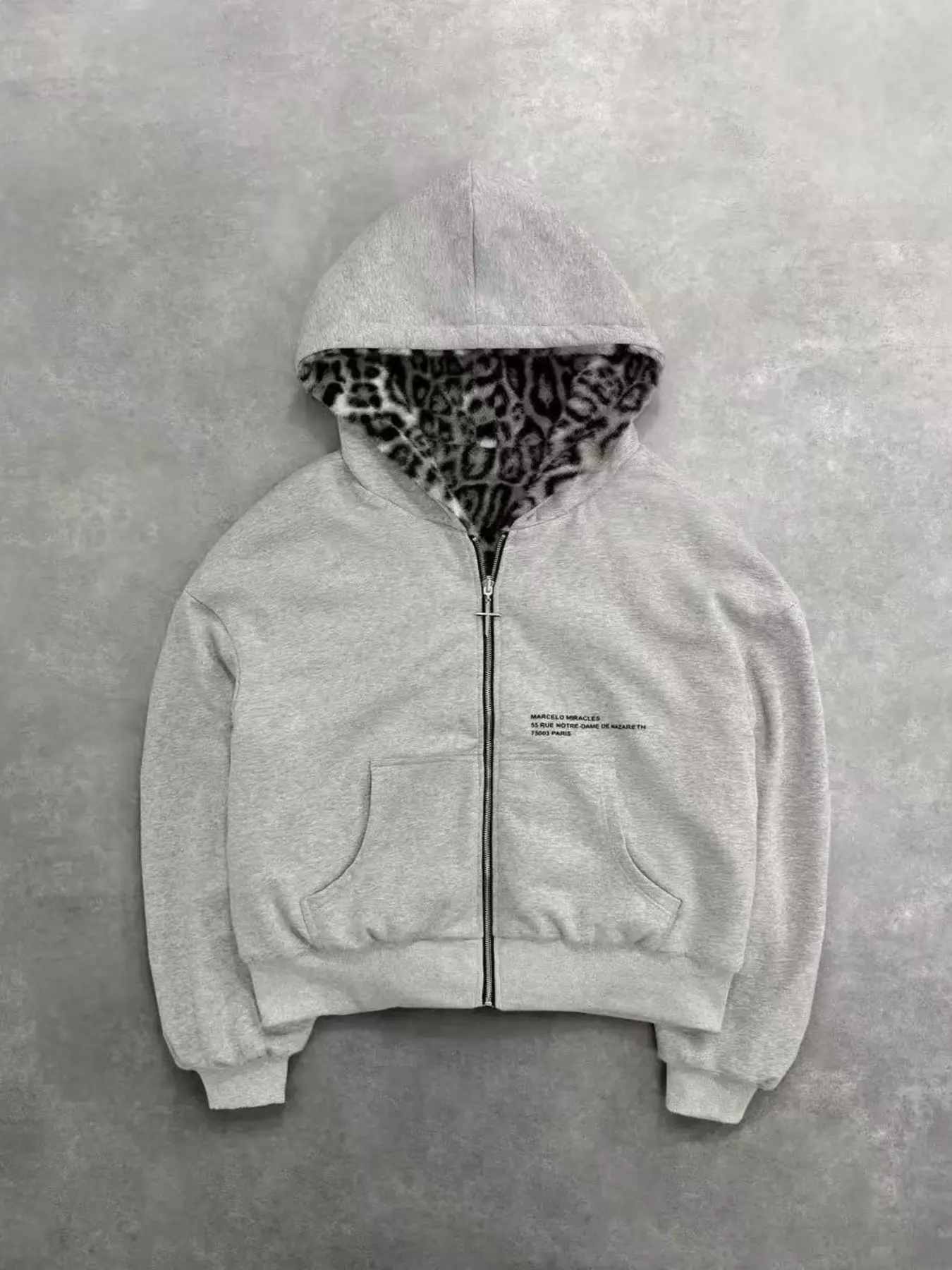 Men's Leopard Print Hoodie, American Vintage Plush Loose Fit Cardigan, Streetwear Cool Outerwear, Reversible Design, Trendy Fashion