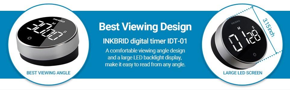 INKBIRD Kitchen Timer, 1 Digital Magnetic Timer, Intelligent Reminder, Suitable for Office, Cooking, Learning, Kitchen Utensils Gadgets Home Modern