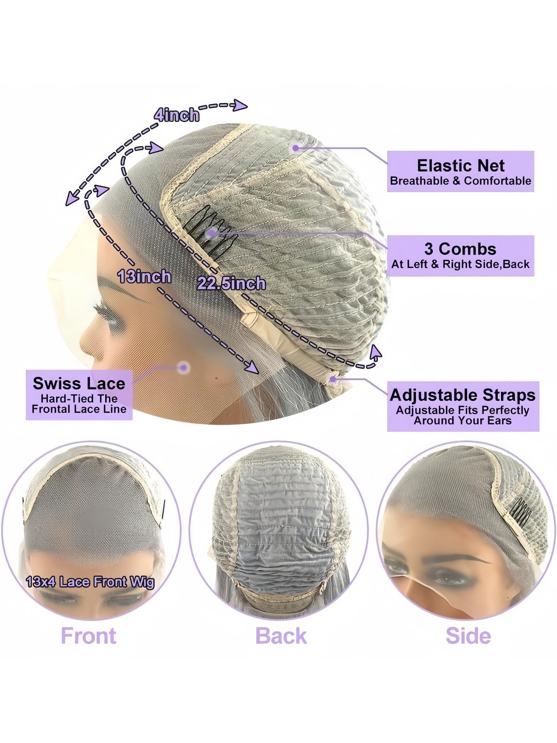 13x4 HD Transparent Lace Front Wig, Straight Ginger Hair with Pre-Plucked Baby Hairs, 250% Density for All Ethnicities, Lace Frontal Wigs