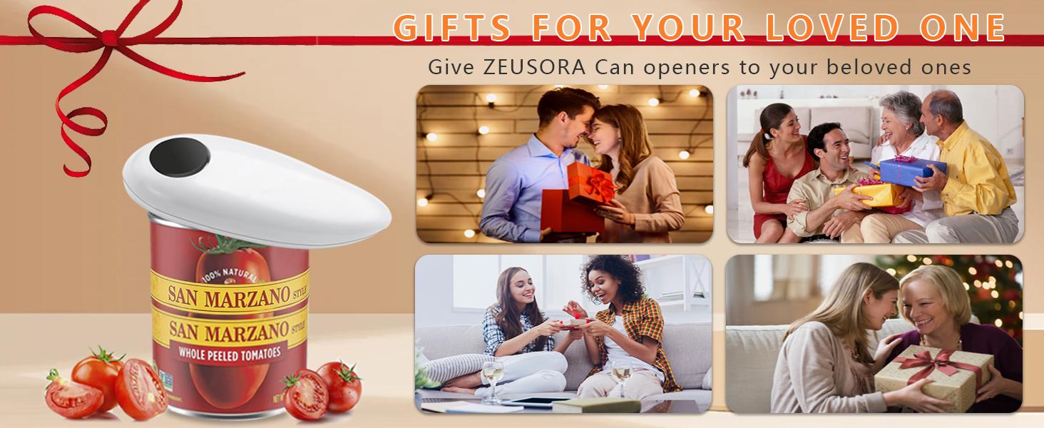 One Touch Electric Can Opener Fits Almost All Can Sizes for Seniors with Arthritis, Hand Held Battery Operated Can Opener with Smooth Edge, Food Safe Kitchen Gadgets Automatic Can Opener for Kitchen（white）