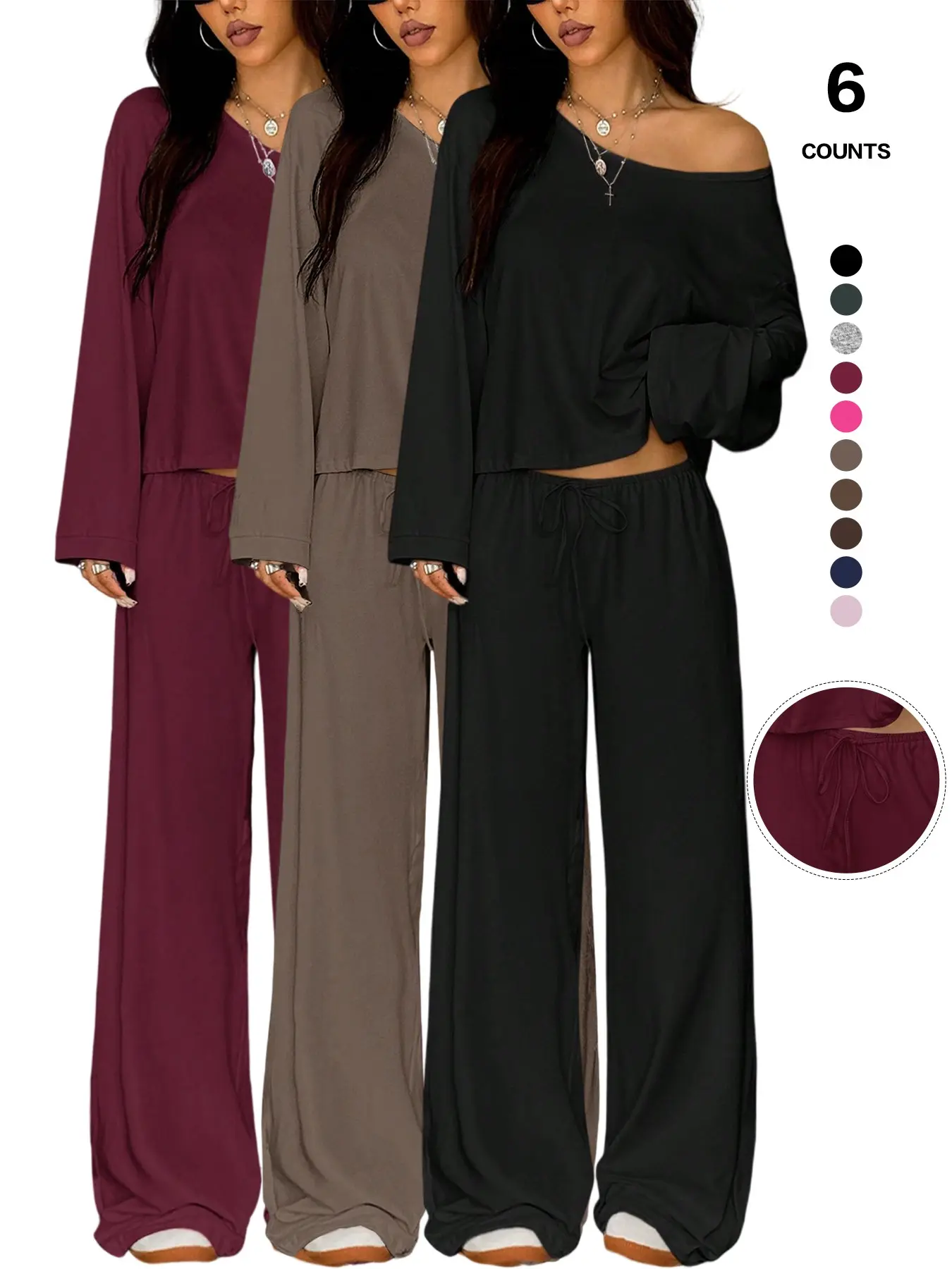 Black + Wine Red + Light Coffee