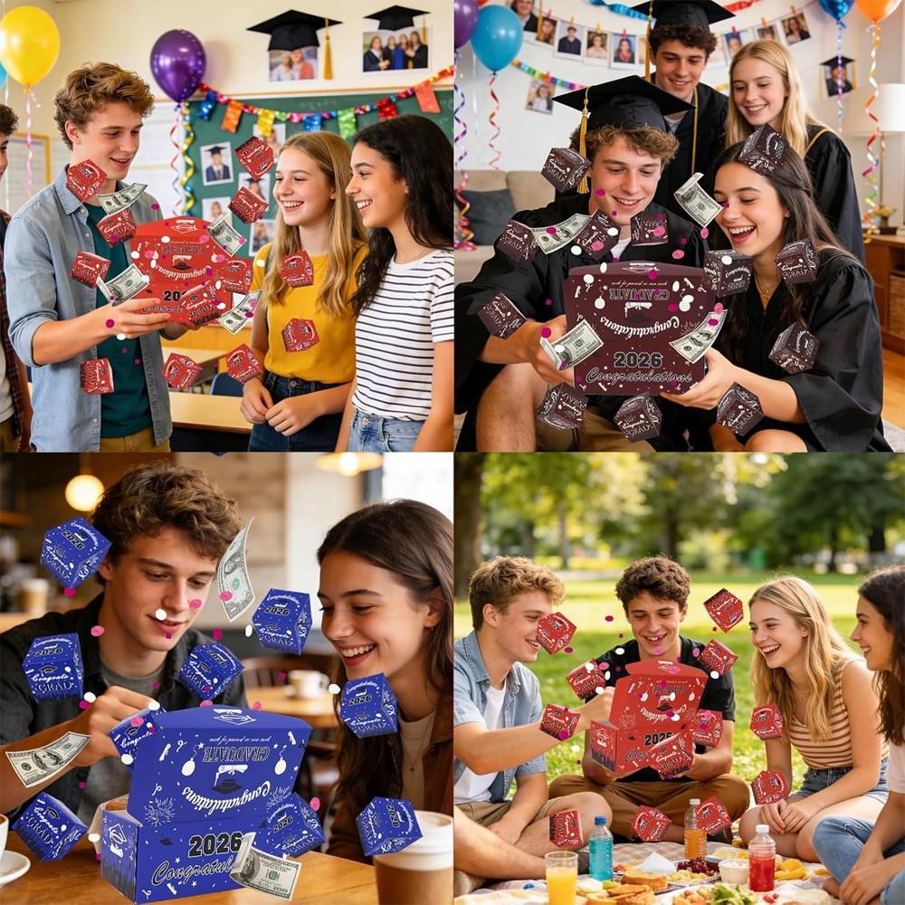 12/16 Bounce Surprise Gift Box, Unique Foldable Envelope, Colorful Confetti, Birthday Anniversary Valentine Proposal Cash Explosion Luxury