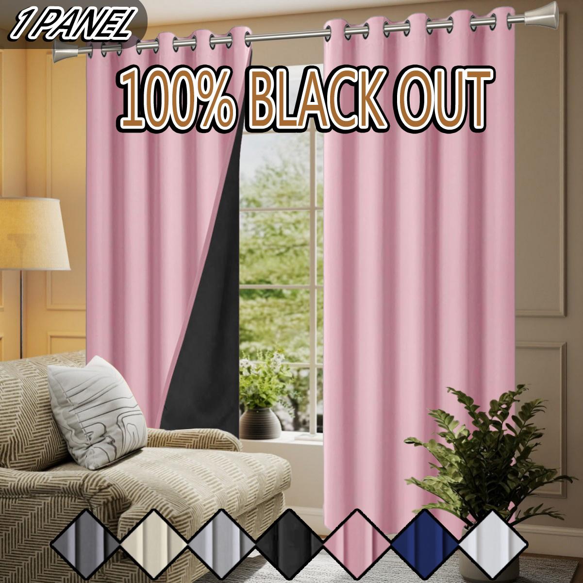 1 piece, 100% blackout and sun protection curtain, modern romantic minimalist solid color polyester material film lining, making the interior darker, top perforated hanging method, suitable for bedrooms, dining rooms, living rooms, kitchens
