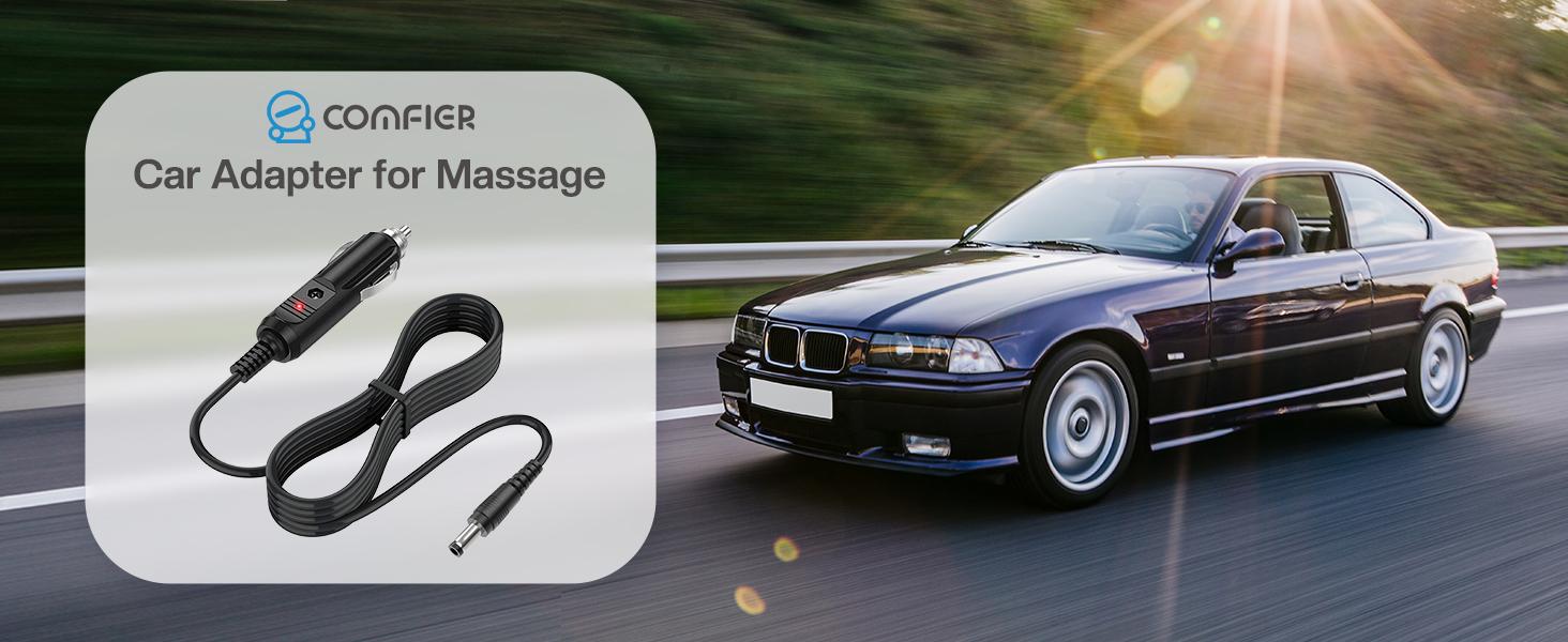 12V Car Adapter for All Comfier Neck Back Massage Cushion Cigarette Lighter Car Charger Adapter Vehicle Accessory Electronic Accessories Safety Features Compact Design