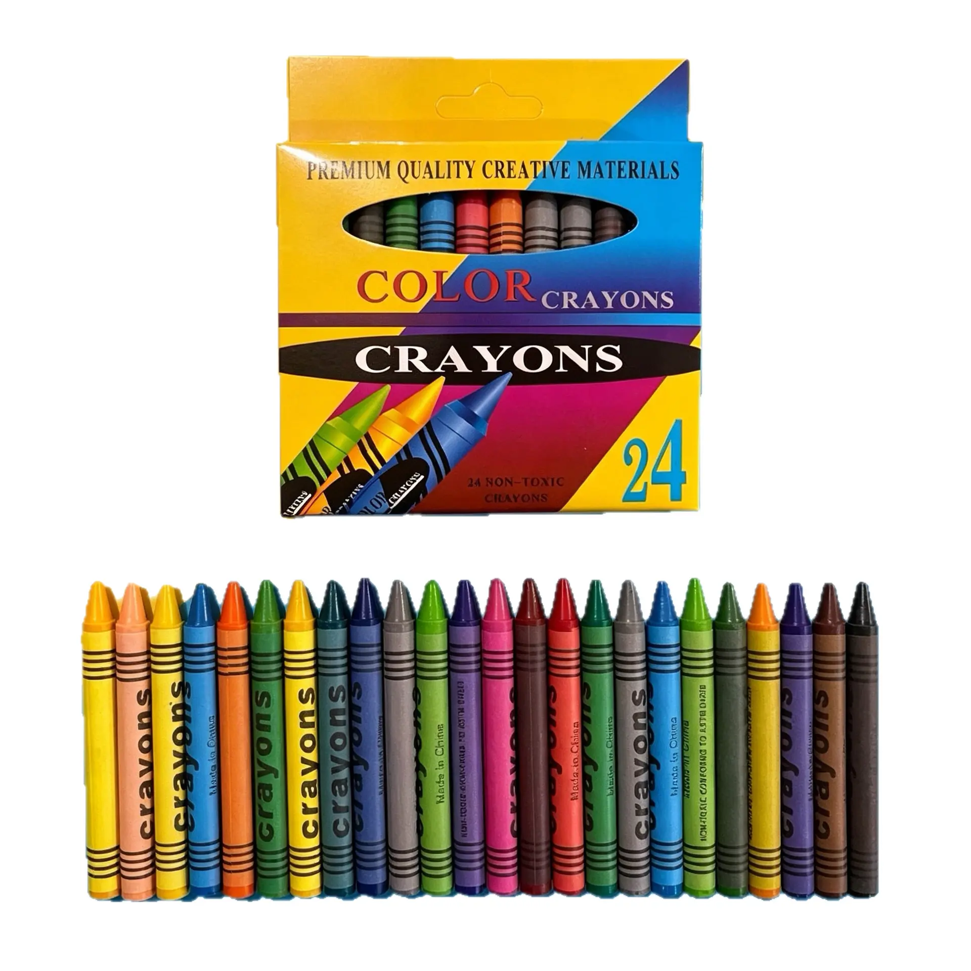 Assorted Colored Wax Crayon Set, Non‑Toxic Art Drawing Crayons For Kids, Students And Beginners, Smooth Laydown Bright‑Pigmented Crayons For Craft Projects, Coloring Books And Daily Art Creation