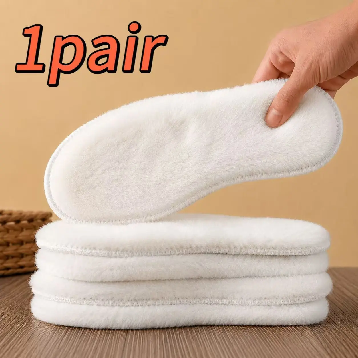 Winter Thickened Plush Warm Insoles, Extra Thick Fleece-Lined, Soft Comfortable, Comfy Insole, Breathable & Sweat-Absorbing, Unisex for Snow Boots