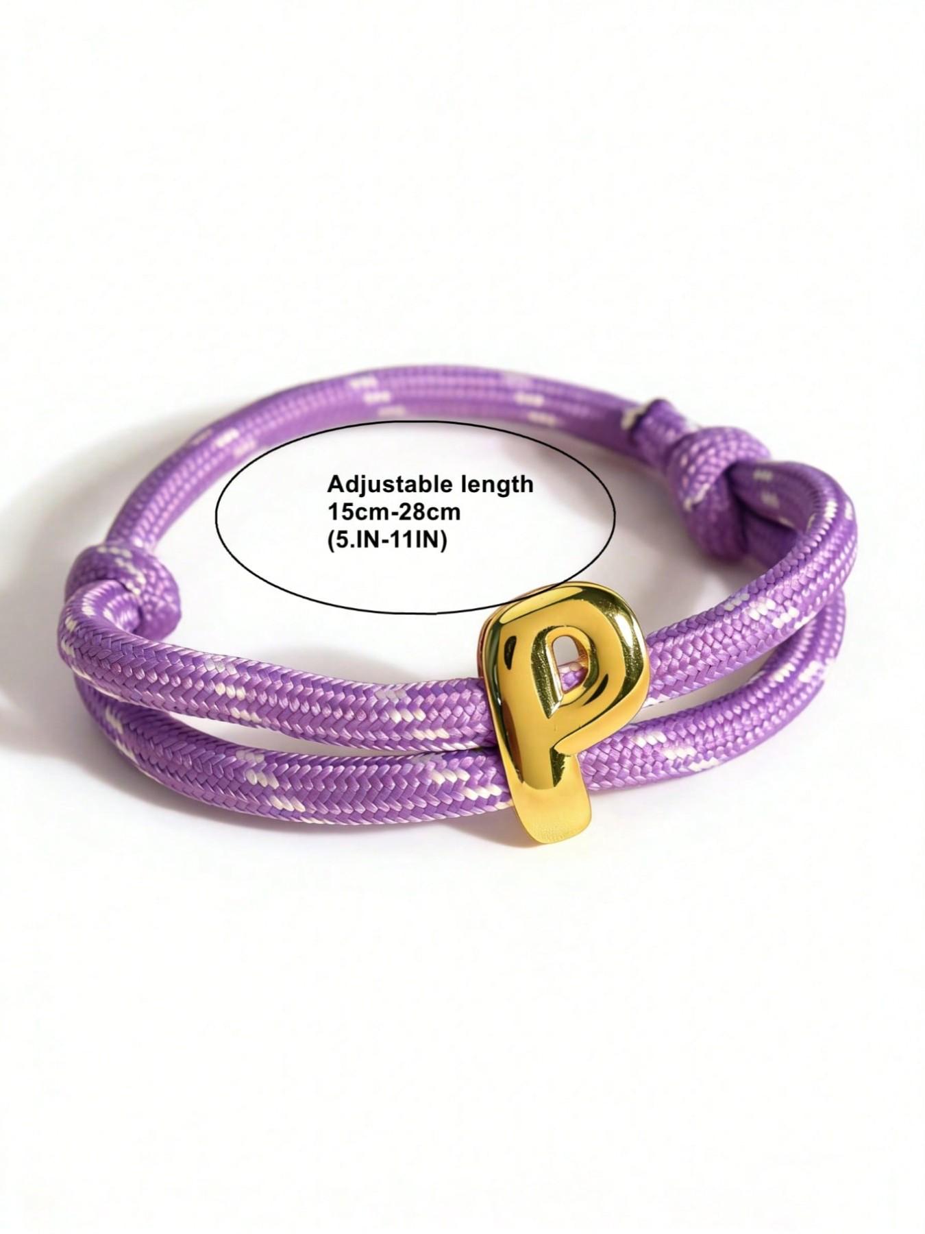 Dopamine Colorful Rope 26 Letters Bracelet, Handwoven Wristband for Men and Women, Unisex Fashion Accessory, Unique Gift Idea