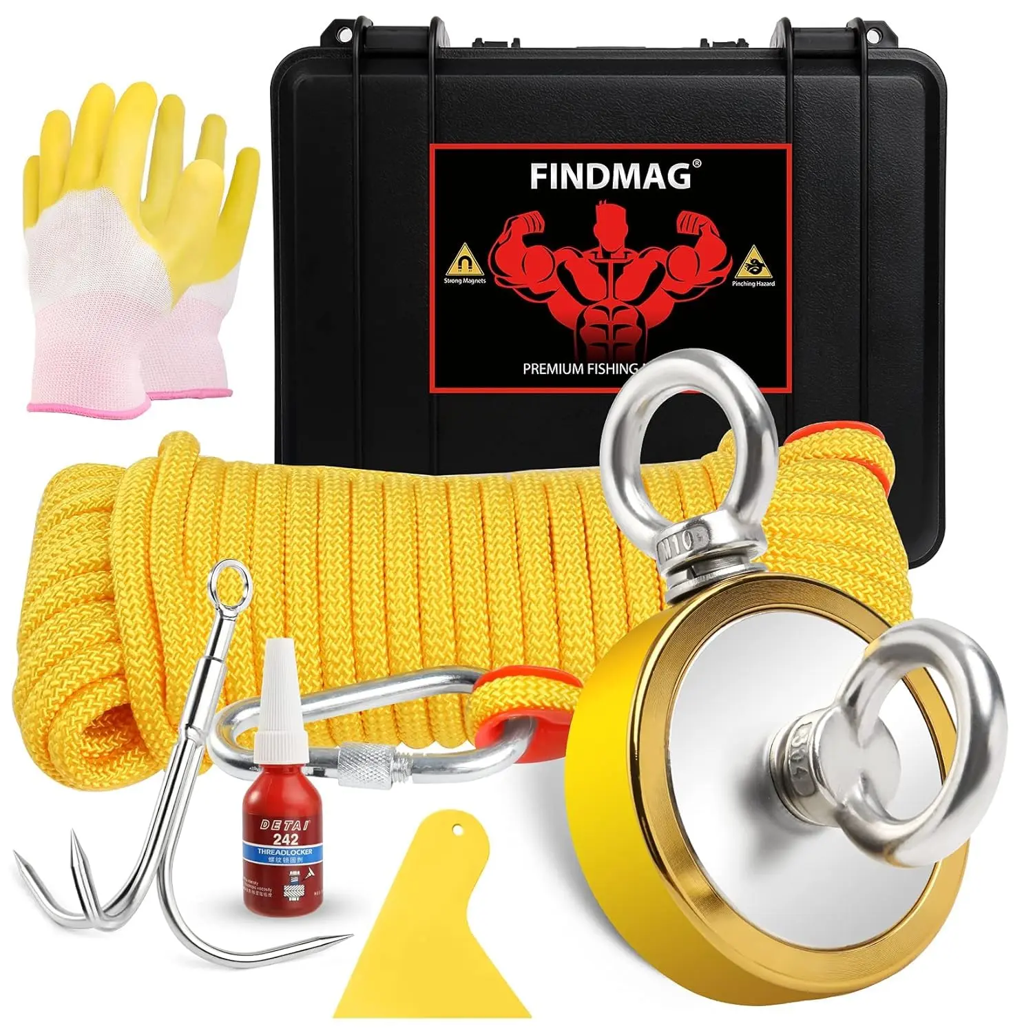 1000 LBS Fishing, 2.95 Inch Neodymium Fishing Kit