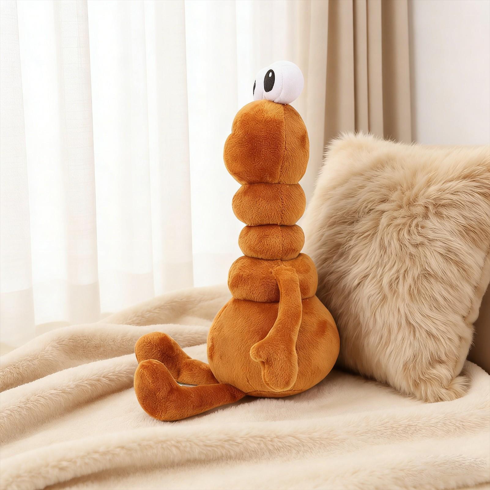 29cm/11.41in Marcus the Worm Plush Toy, Stress-Relieving Fun Plush with Cute Big Eyes, Therapeutic Pet-Like Soft Stuffed Animal, Popular Internet Meme & Unique Design, Perfect Birthday & Holiday Gift for Boyfriends & Friends