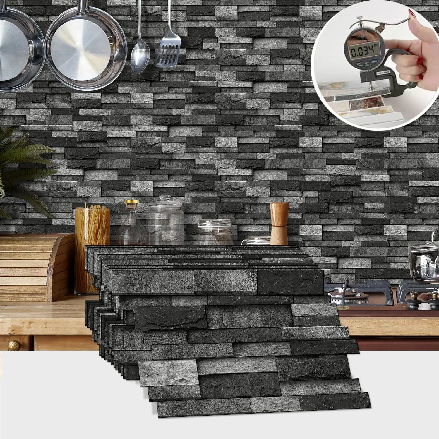 Imitation Marble Tile Pattern Wall Sticker, 1 Box Self-adhesive Waterproof & Oil-proof Wall Decal, Wall Paper, Peel and Stick Wallpaper Designs, Marble Backsplash Wallpaper for Kitchen, Bathroom, Ornaments