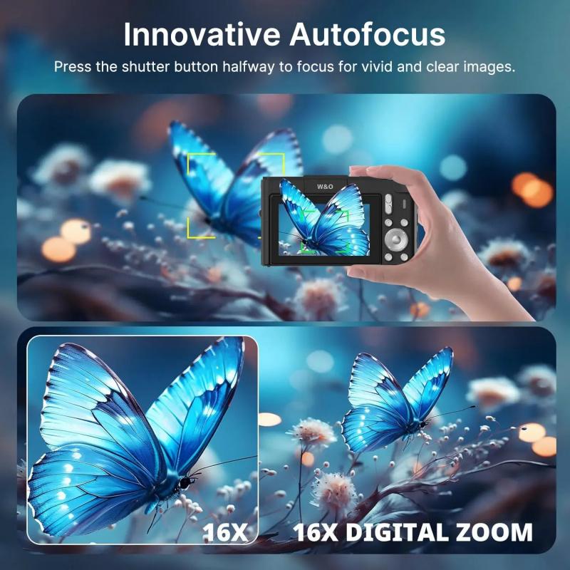 Digital Camera for Photography with Fill Light, 4K Vlogging Camera, 16X Digital Zoom Compact Cameras, 48MP Vlogging Camera with 32GB Card, Point and Shoot Digital Cameras