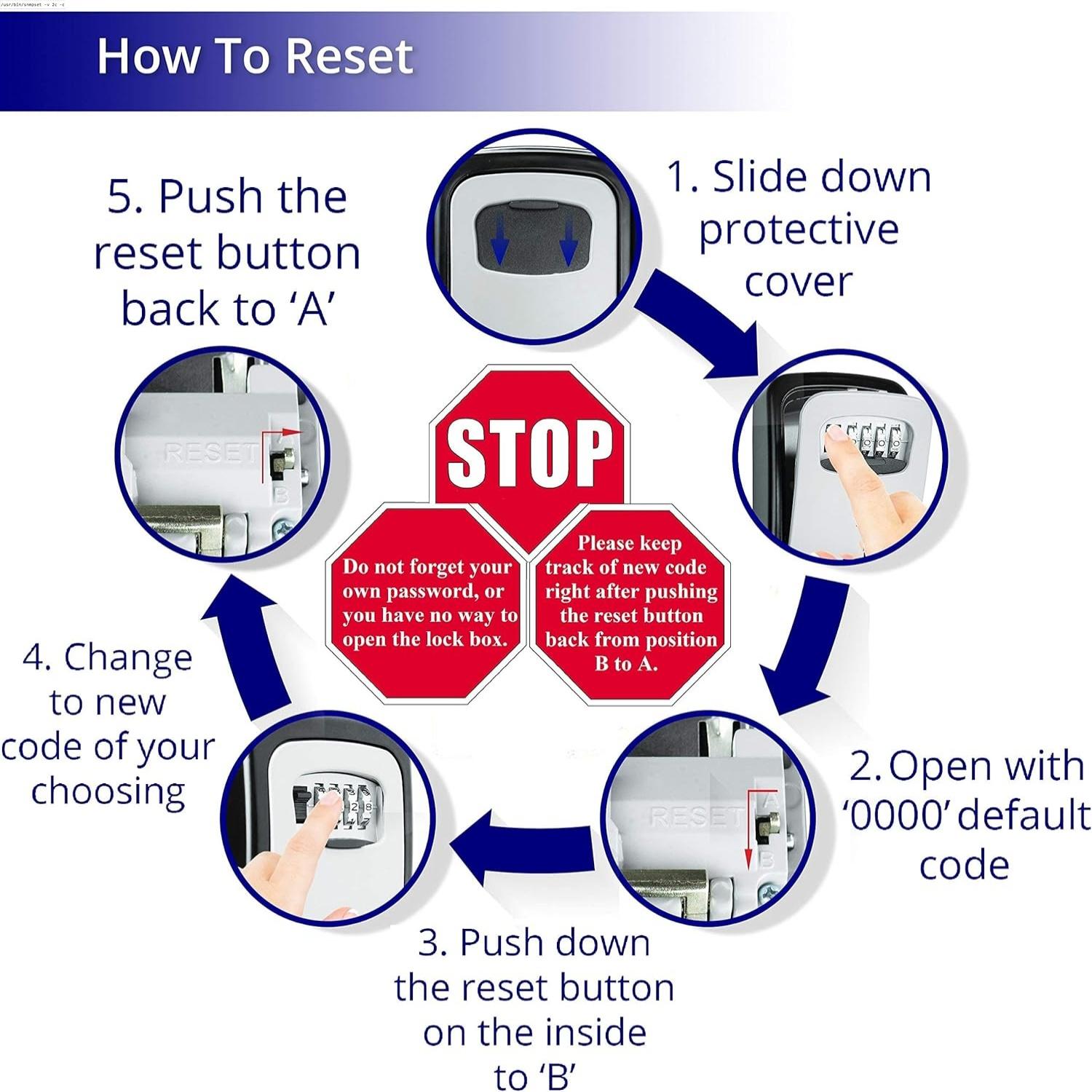 Lock Box, Large Key Lock Box Resettable Combination Code Lockbox, Portable Wall Mount Lockbox Security Safe Box Safety Lock for Outside Outdoor Home Office Door Handle House Key Hardware