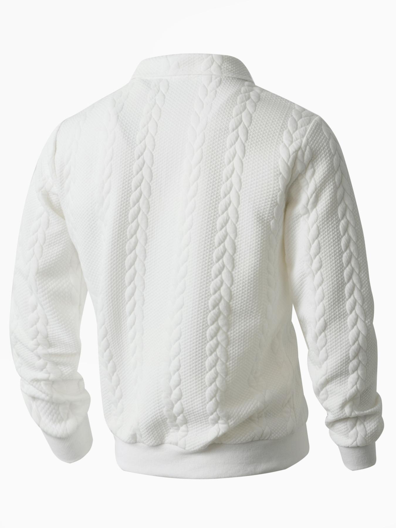 Men's Spring Outfits Knitted Polo Neck Long Sleeve Fitted Knitwear Sweatshirt for Daily Wear, Casual Basic Knitwear, Old Money Zipper Half Button Design, Casual Versatile Sweater Pullover, Essential for Man's Wardrobe