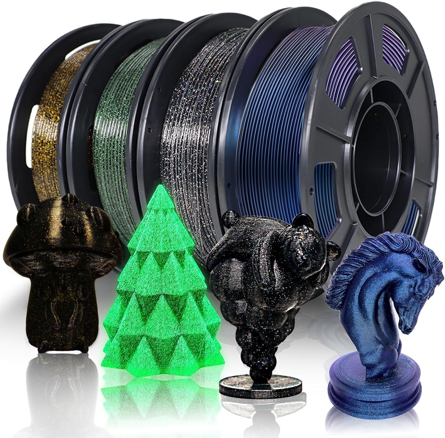 High Precision Pla Filament Bundle, Multicolor 3D Printing Thread, 250g X 4 Rolls, Create Colorful Models, ±0.02mm Accuracy