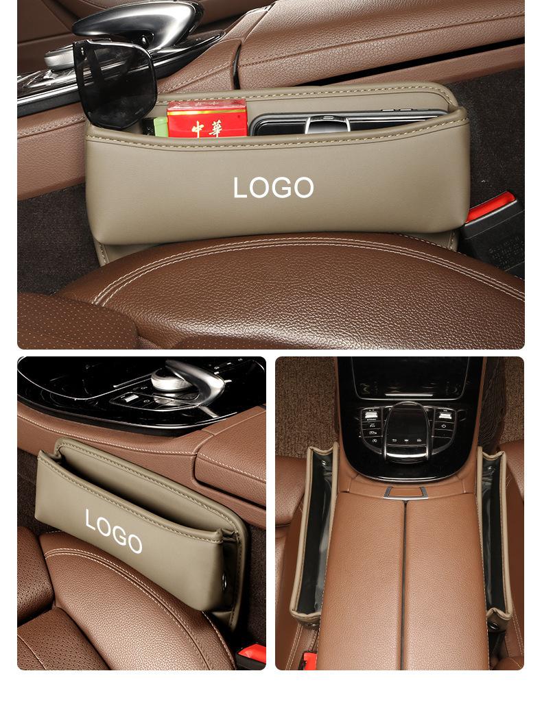 Car Seat Side Storage Box Car Interior Organizer Tray with Non Slip Mat for Phone Wallet Small Items Car Accessories for Auto Vehicles