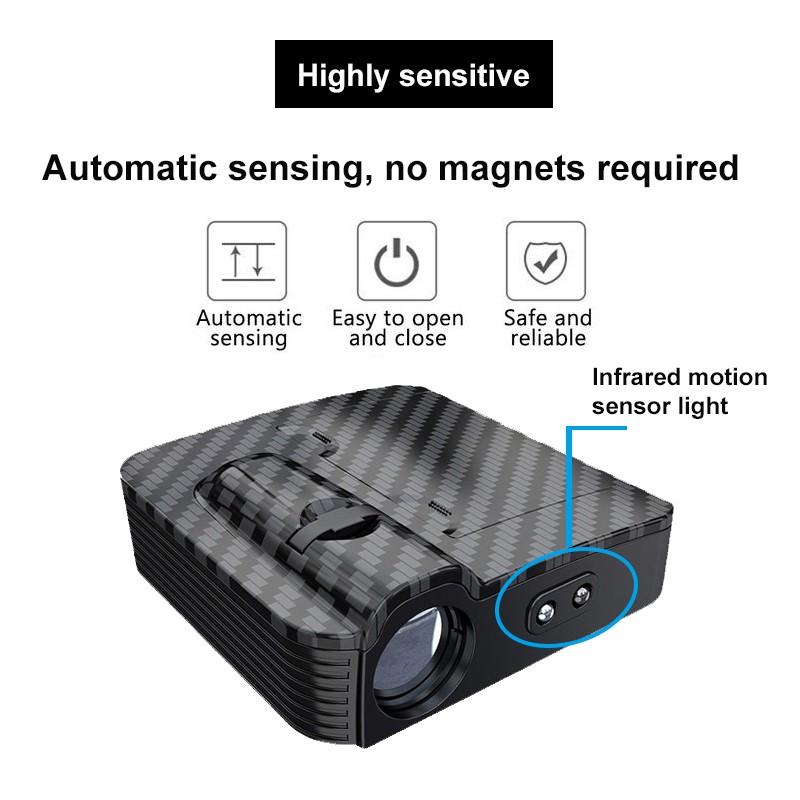 2 Pcs Buick Carbon Fiber Welcome Lights, Car Door Projection Lamp, Laser Light, Decorative Floor Lamp, Led Ambient Light (batteries Not Included)