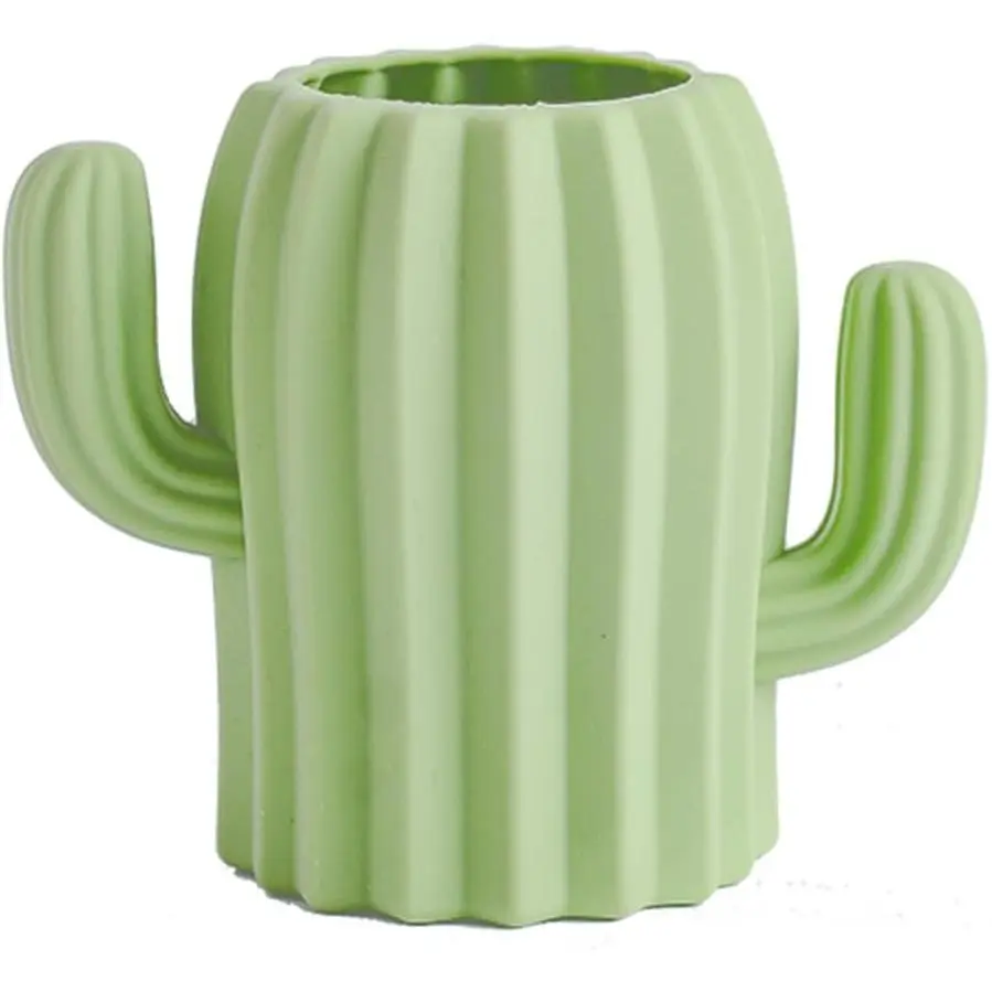 Pen Holder Cactus Cute Pencil Holder Cup Pot for Desk for  Office Decor Desk Organizer Makeup brush Holder  Holder (Green)