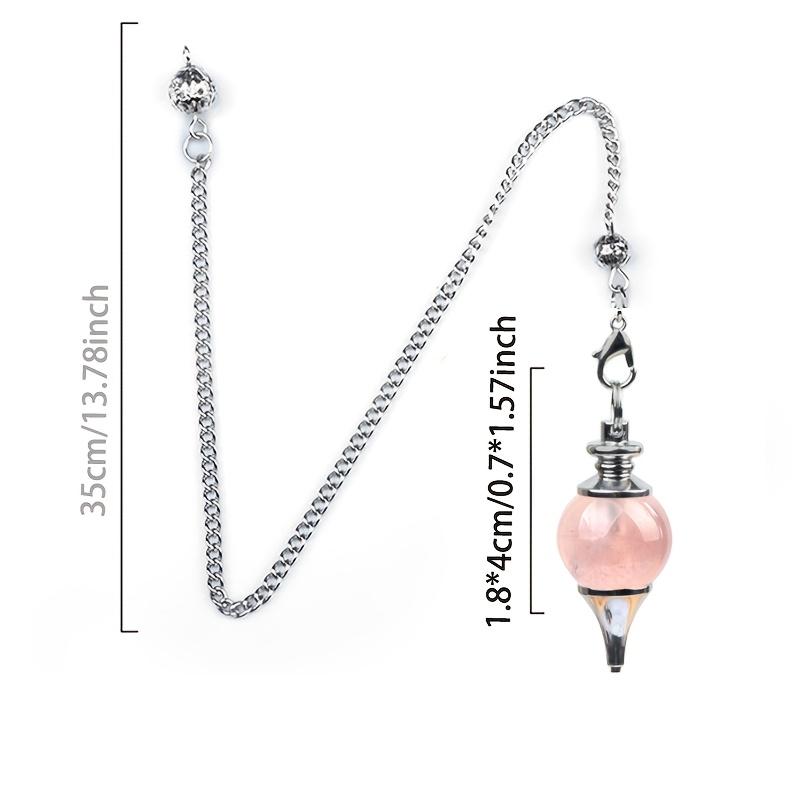4Pcs/Set Natural Crystal Agate Sphere Pendulum Pendants, Detachable 3-Piece Hanging Chain Set, Divination Dowsing Tool, Yoga Meditation Jewelry Gift for Spiritual Lovers