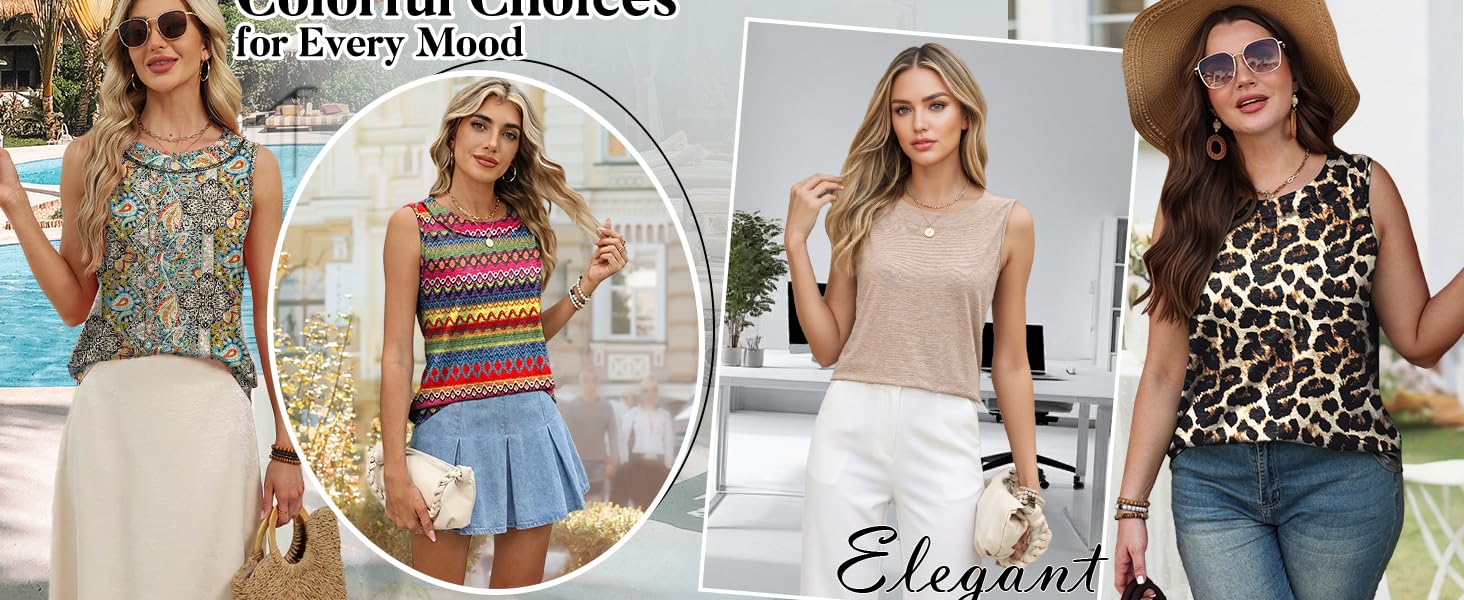 WIHOLL Tank Tops for Women Summer Outfits 2026 Crewneck Spring Casual Sleeveless Shirts Blouses Clothing WIHOLL Tank Tops for Women Summer Outfits 2026 Crewneck Spring Casual Sleeveless Shirts Blouses Clothing