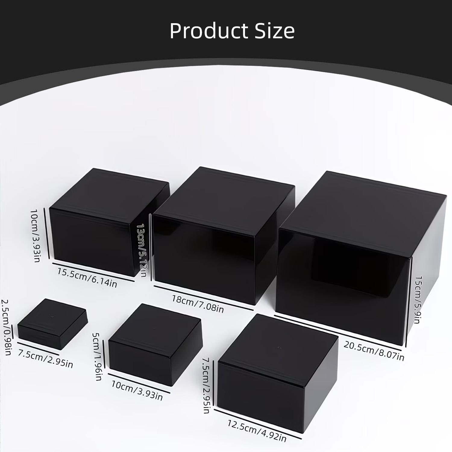 6-Piece Acrylic Cube Display Nesting Risers Set, Square Stackable Dual-Purpose Storage & Showcase Box with Hollow Bottoms, Multi-Functional Jewelry Dessert Display Stand, Acrylic Shelf