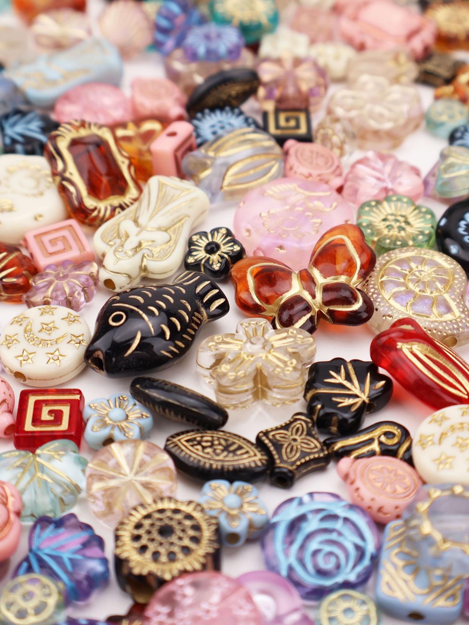 Vintage Acrylic Baroque Beads, Czech Style, Luxury Shiny Beads for DIY Accessories & Phone Straps, DIY Beading Accessories, All Seasons Fashion