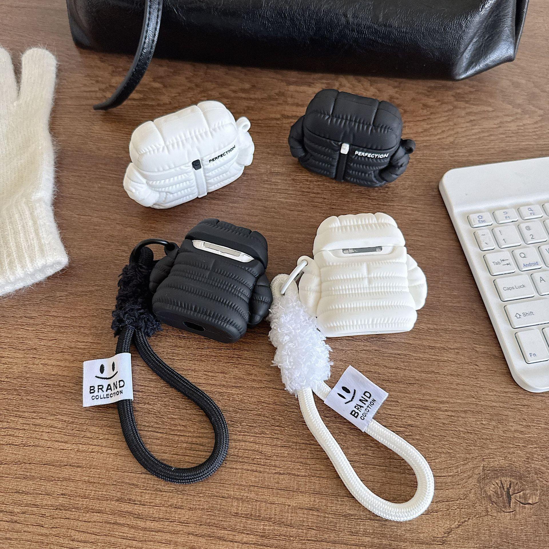 1 down jacket shaped headphone case, cute wireless Bluetooth headphone case, drop resistant, durable and stylish accessory, suitable for AirPods pro3/1/2/3/4/pro/pro2 (shape may vary depending on model)