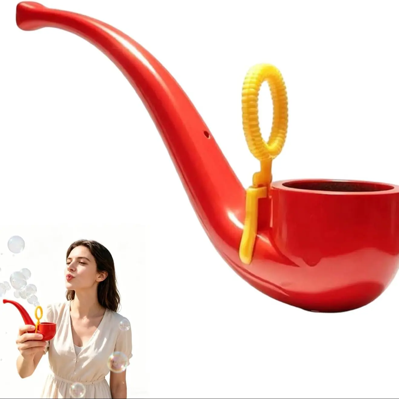 1pcs Bubble Pipe that Blows, Retro Soap Bubble Pipe Toy for Family Fun, 3.74in Creative 3D Printed Outdoor Blower Wand for and Adults