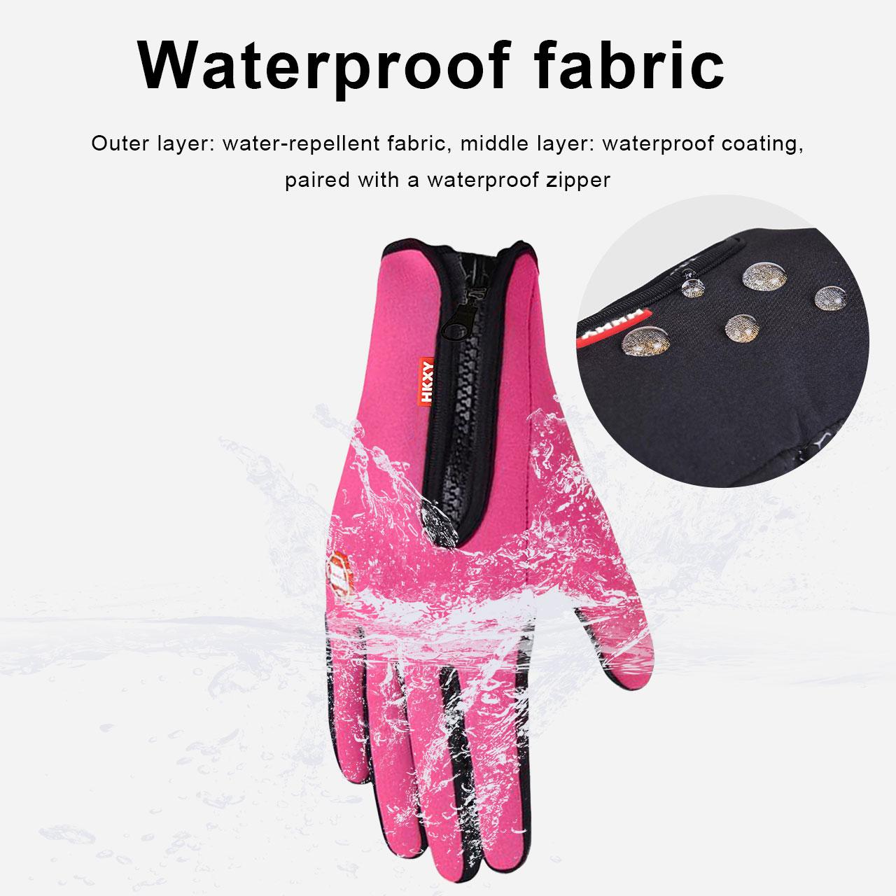 Winter Warm Touch Screen Gloves for Men & Women Windproof Waterproof Cycling Fishing Outdoor Work Sports Black Gray Pink Hand Cover with Touchscreen Fingers & Anti-Slip Palm