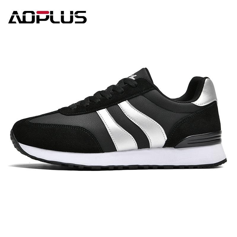 AOPLUS Men's Classic Black & White Sneakers – Stylish Sporty Shoes for Everyday Comfort AOPLUS Men's Classic Black & White Sneakers – Stylish Sporty Shoes for Everyday Comfort