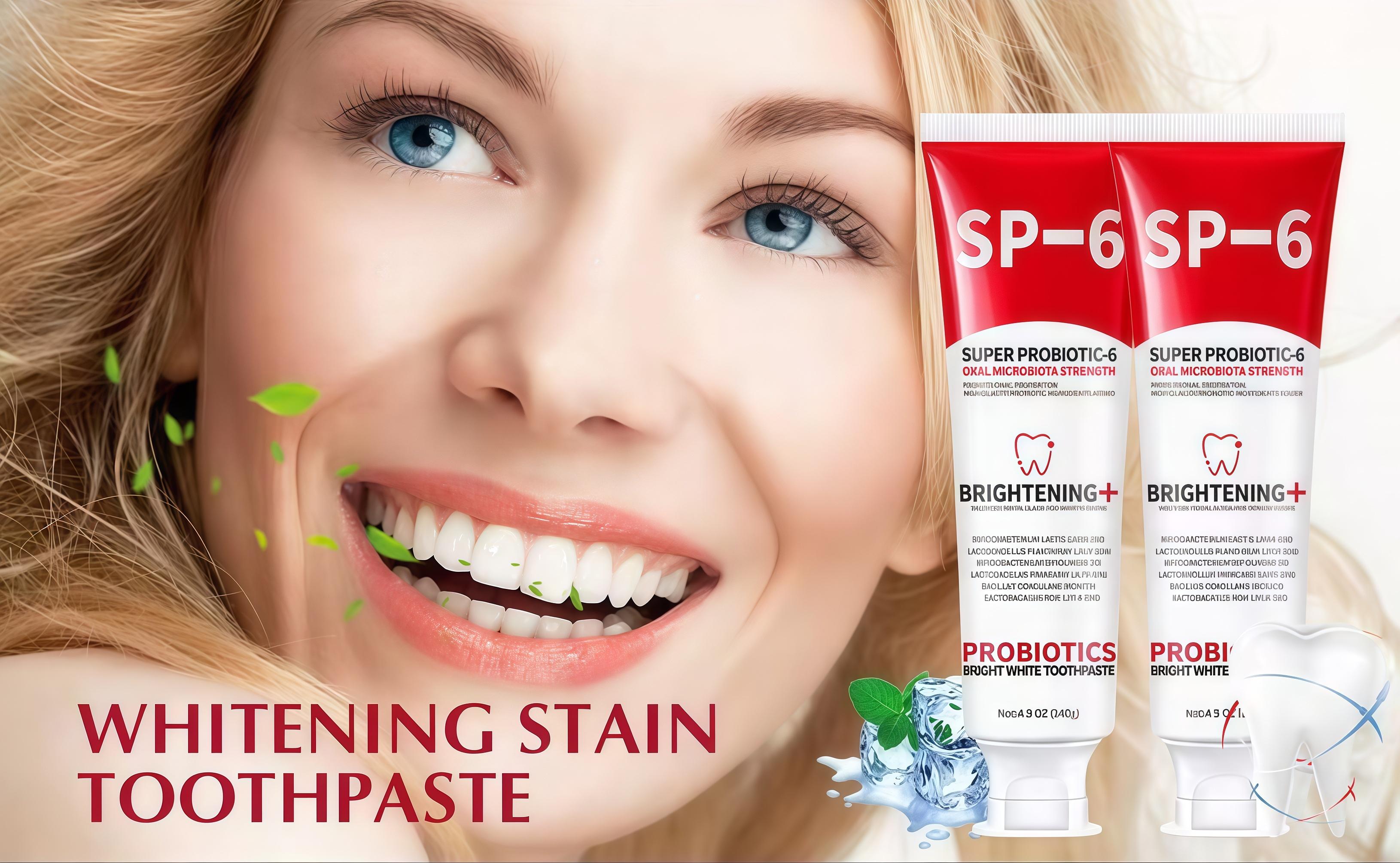 Probiotic Whitening Toothpaste，SP-6 Toothpaste | Probiotic Oral Care for Enamel Repair & Long-Lasting Fresh Breath