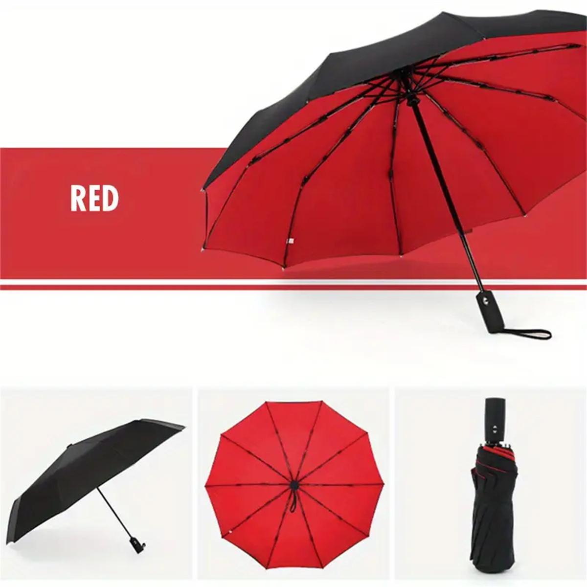 Luxury Business Umbrella, Windproof Sunscreen Folding Umbrella, Automatic Open, Double Layer 10 Rib Design, Lightweight & Portable