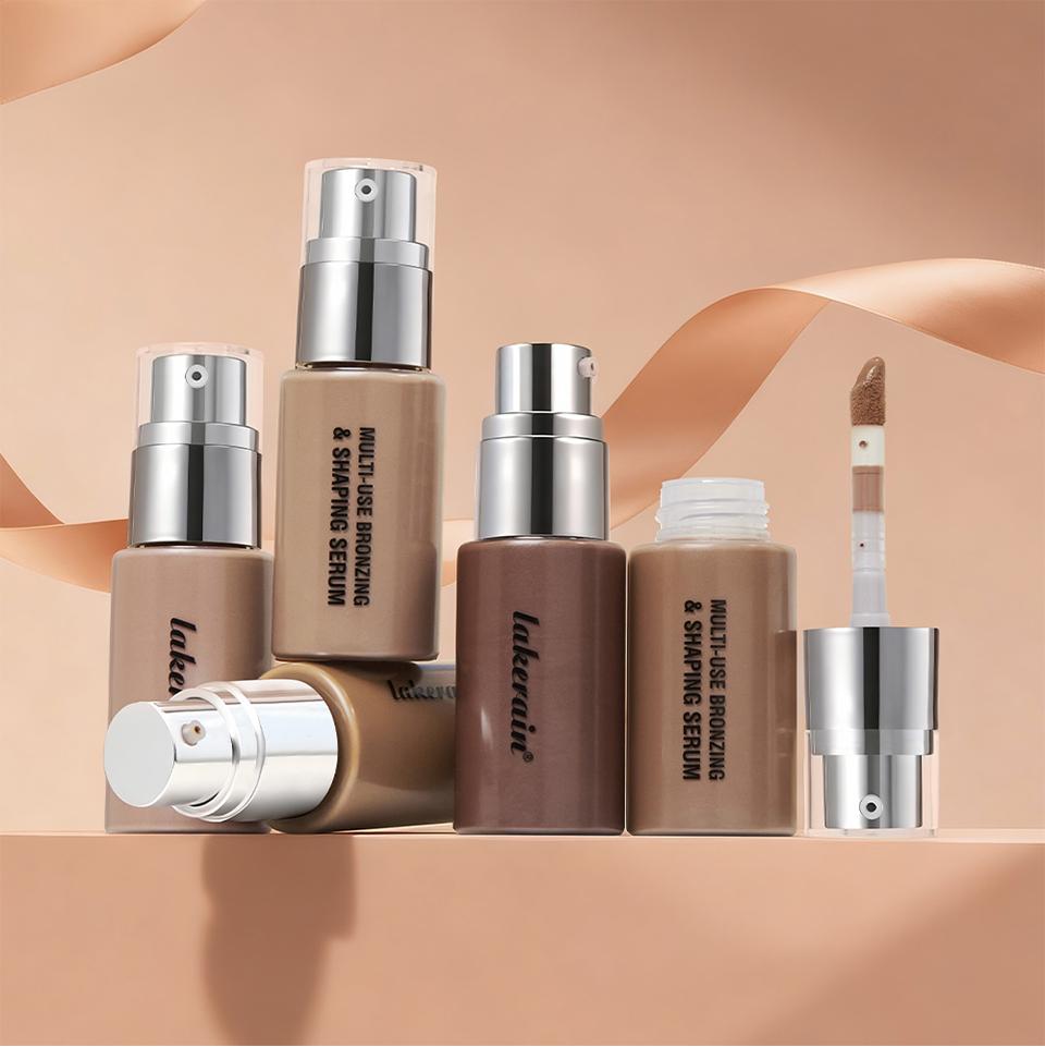 Available in 4 shades, all-in-one contouring and highlighting, liquid contouring, natural contouring, long-lasting contouring, with applicator brush, bronze contouring, dual-ended contouring