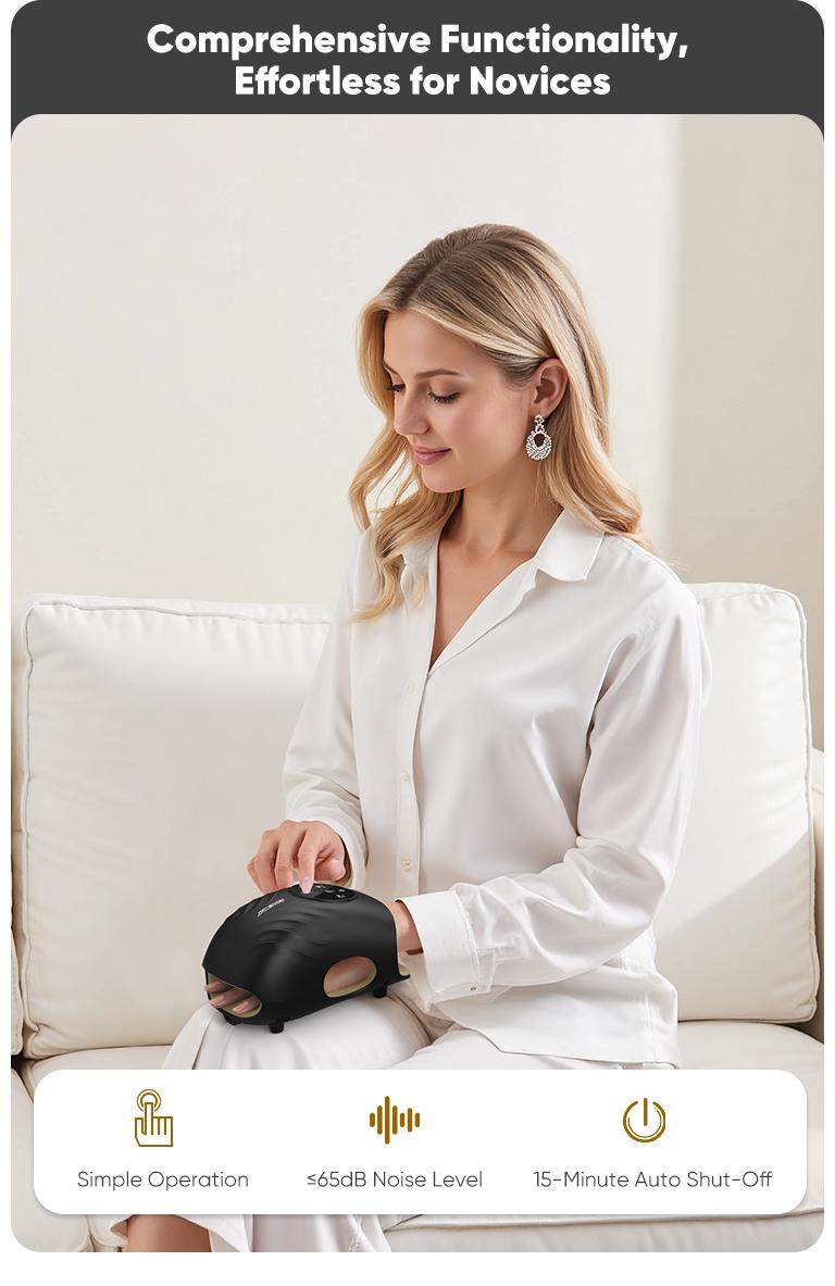 [Pro Model] CINCOM Hand Massager Pro for Enhanced Comfort and Relief, 4 Modes 4 Intensity 6 Heat Levels, Portable and Cordless, Advanced Airwave Technology and Sleek Design, Touchscreen Display, Perfect Gifts for Family, Friends, Enjoy it Anytime Anywhere