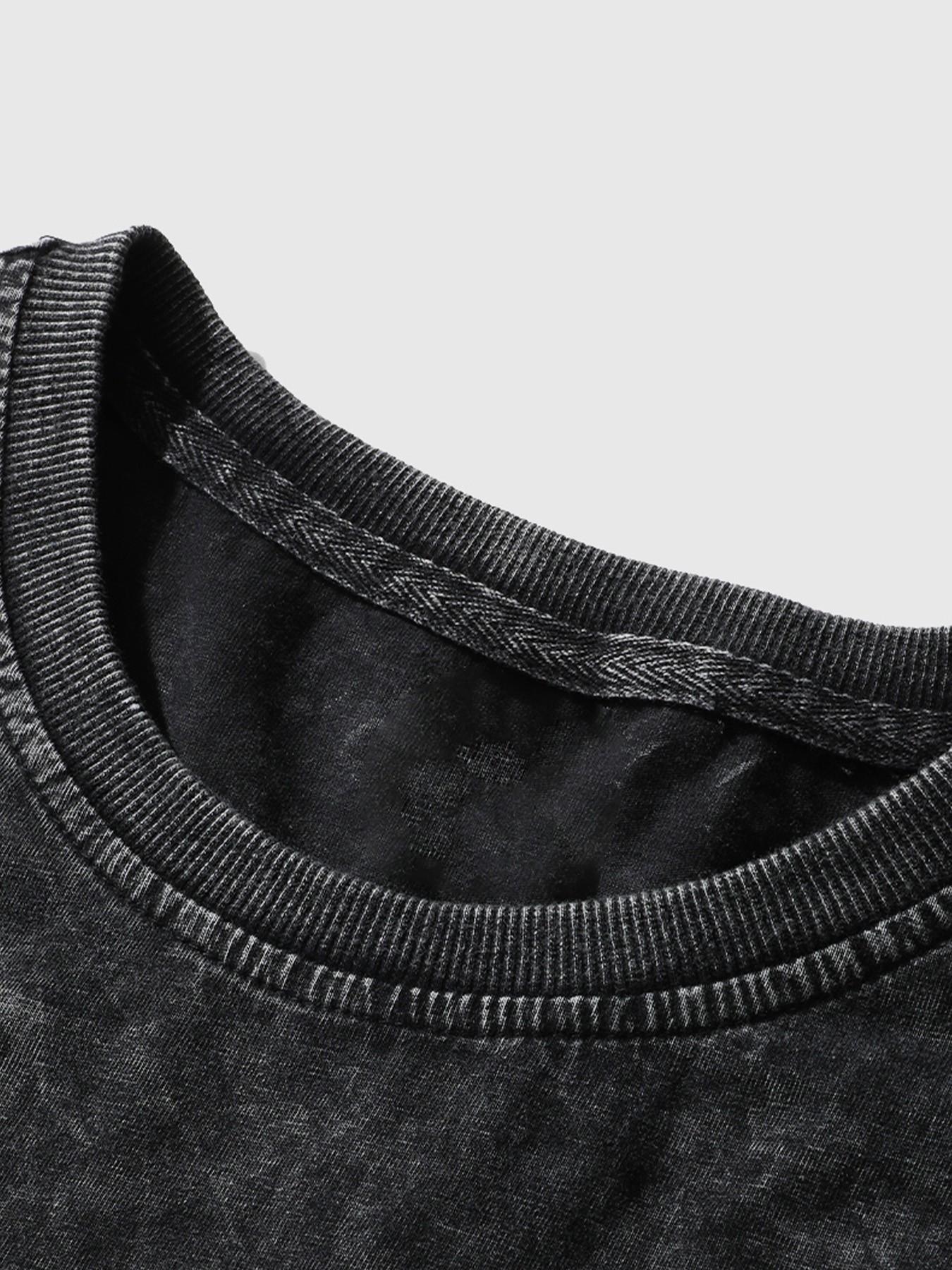 Men's Opium Style Acid Wash Oversized T-Shirt - Cyber Tribal Metal