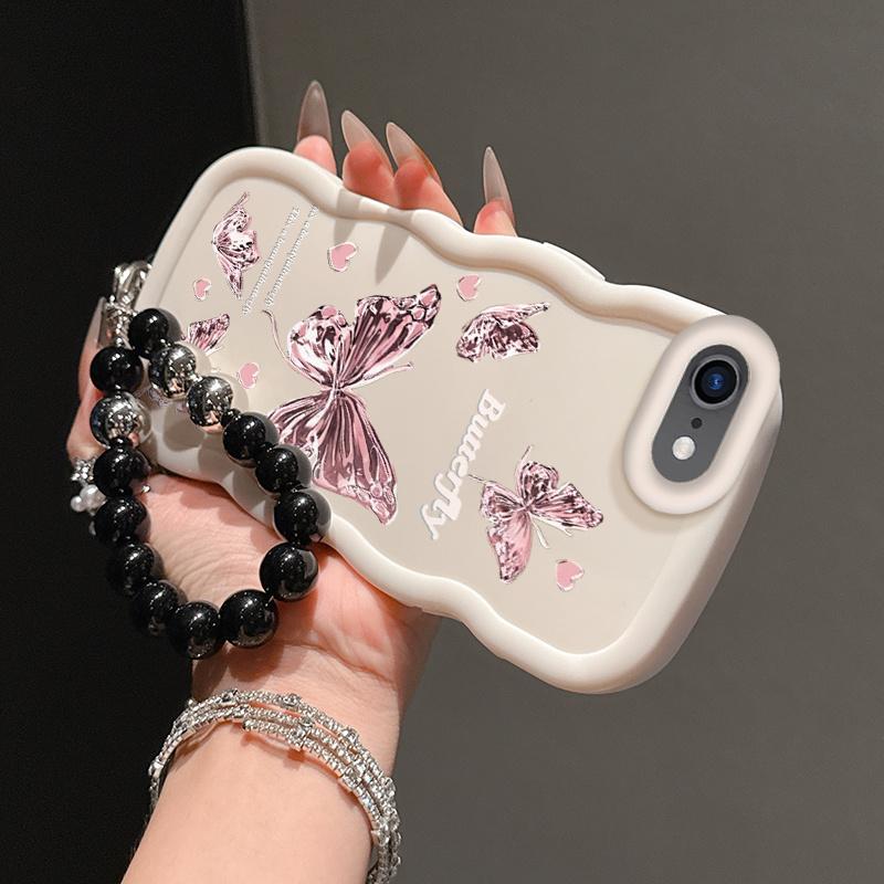 1 Piece Durable 16E Flexible Fantasy Butterfly Case Cover For iPhone 16E Featuring Shockproof Protection And Bracelet In Casual Decoration Accessories