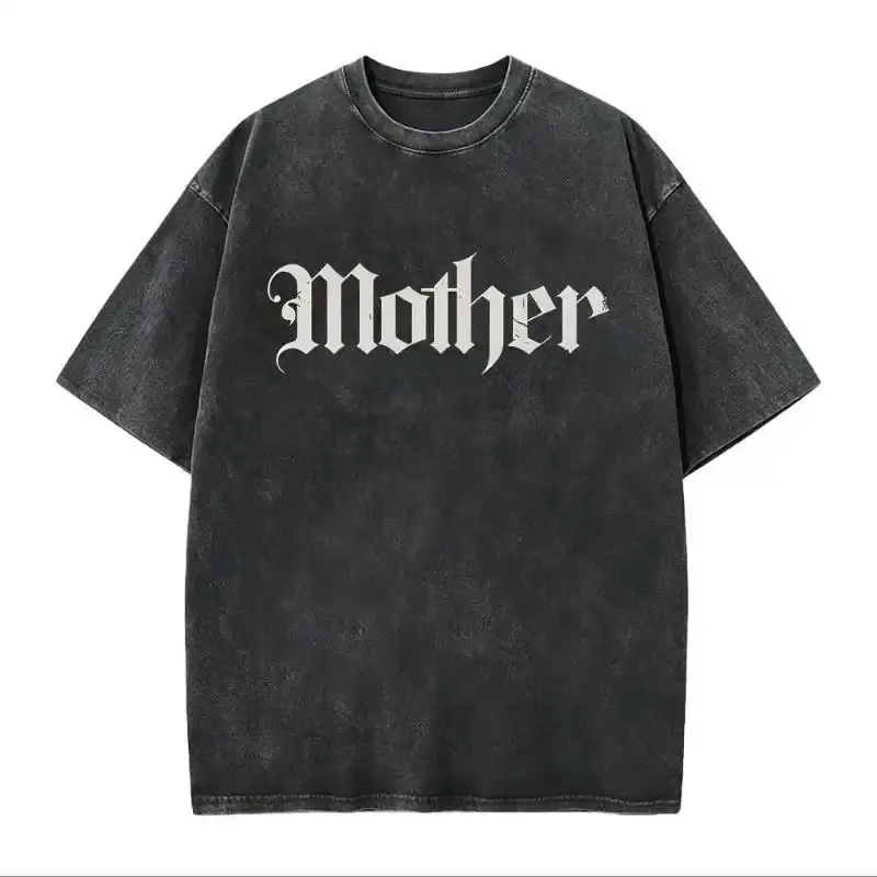 [100% Cotton] Washed Mother Father Gothic Shirt Old English Tee, Goth Mom Shirt, Alternative Mom Outfit, Grunge Mama Gift, Edgy Mothers Day Tee