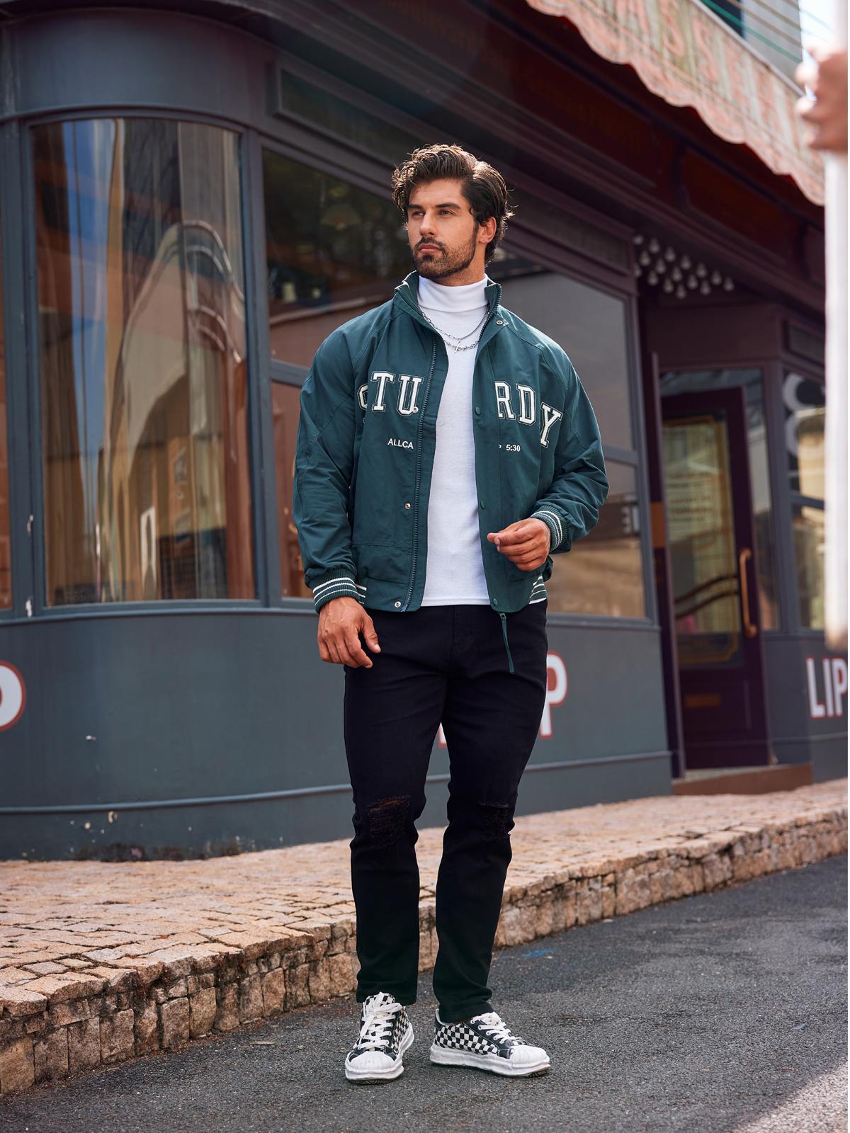 LONGBIDA Men Slim Fit Lightweight Long Sleeve Pullover Top Turtleneck T-Shirt  Fashion Menswear Basic