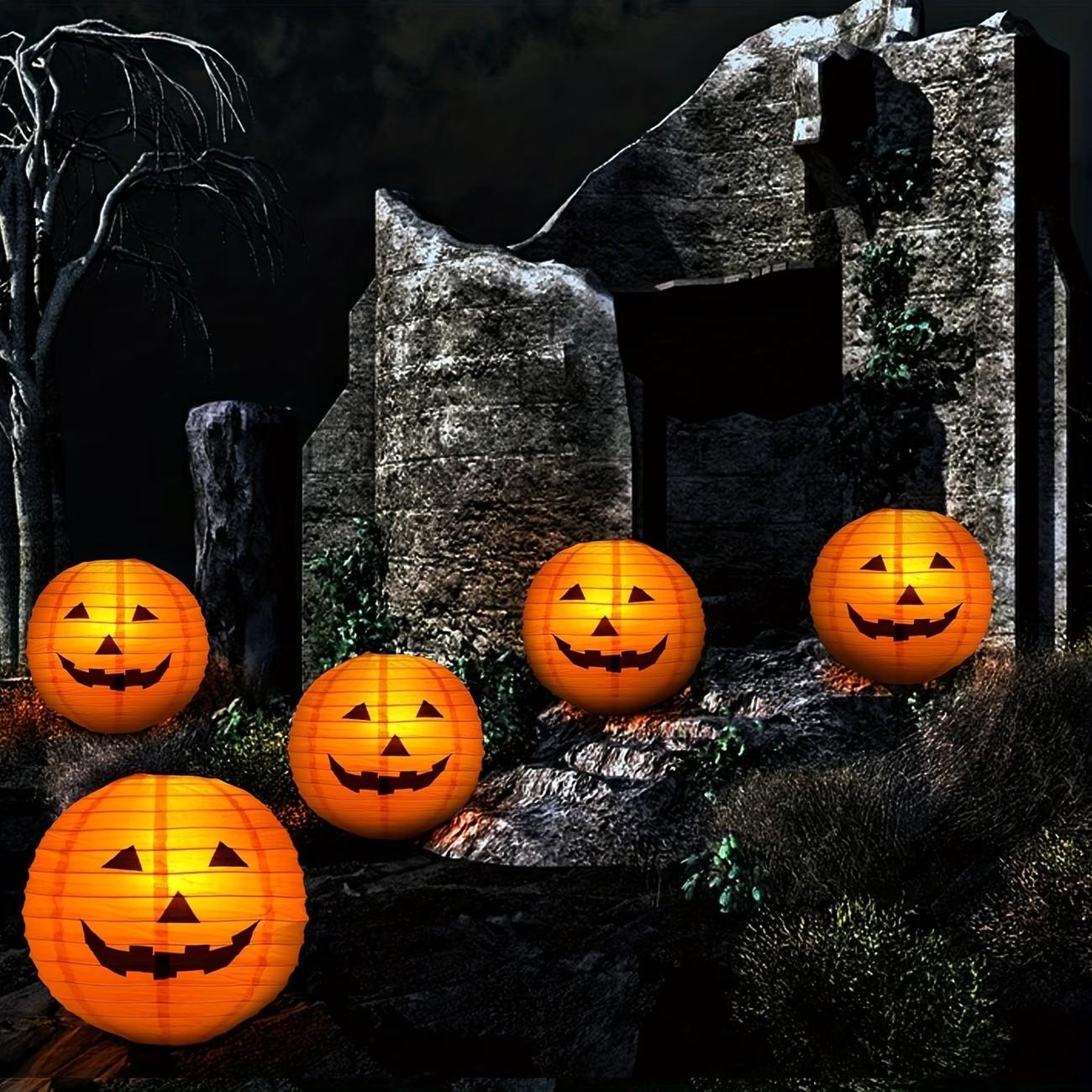 10 sets, Halloween pumpkin lanterns for courtyard decoration, low-cost horror setup, detachable scene setup, scary Thanksgiving scene paper lanterns